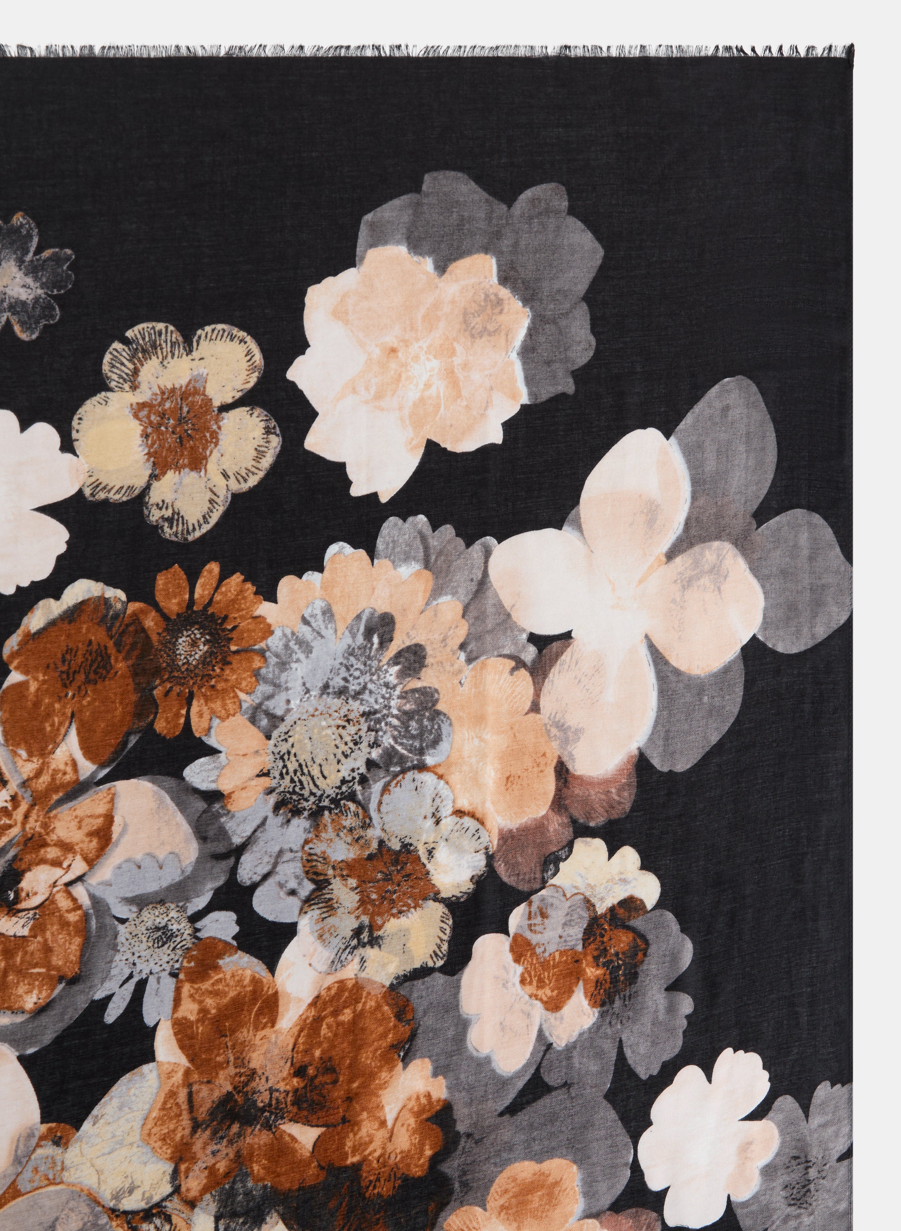 Stylish Abstract Floral Print Oblong Scarf - Lightweight Fashion Accessory for Women, Perfect for Office, Travel and Special Occasions
