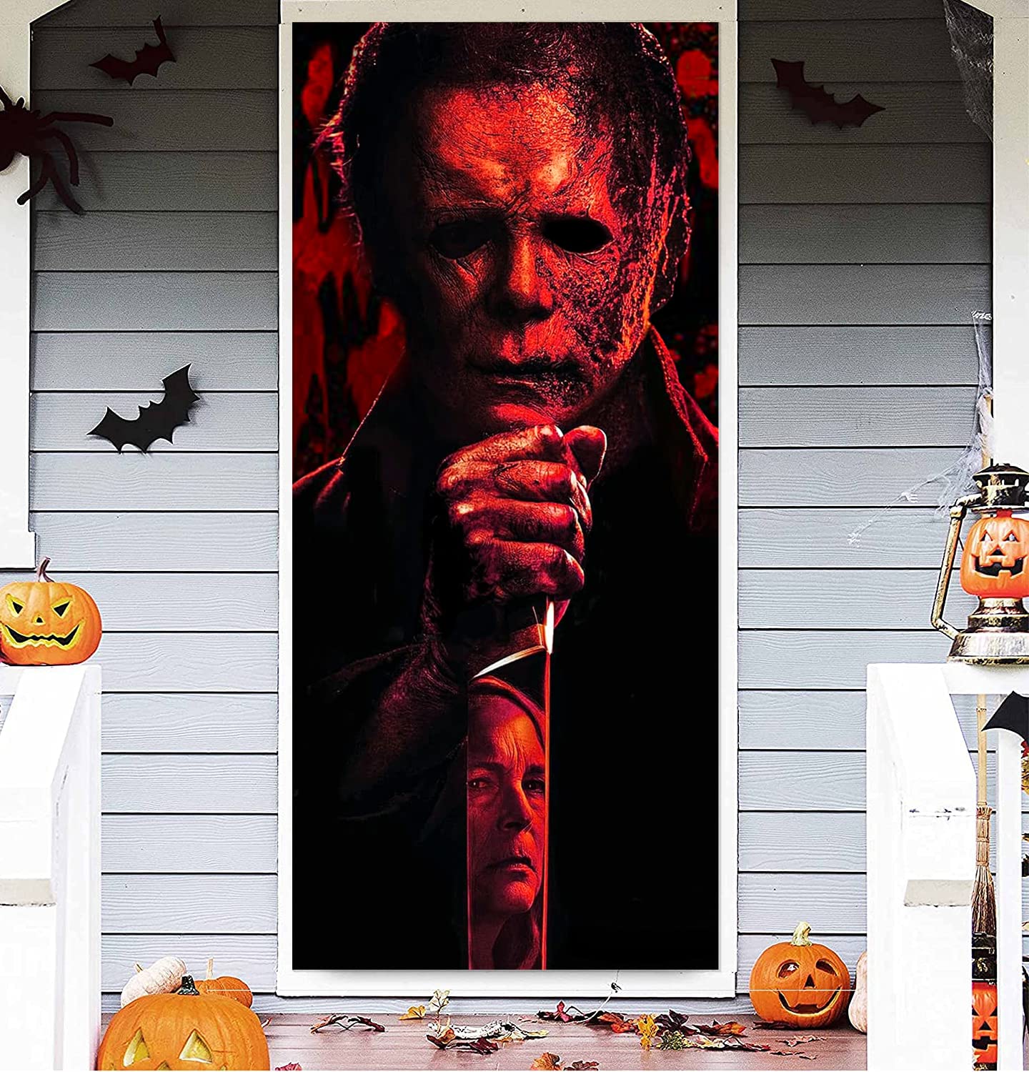 Scary Horror Movie Backdrop Banner - Halloween Party Decorations, Classic Horror Character Background for Birthday & Front Door Decor - Perfect for Halloween Parties, Horror Themed Events & Spooky Home Decor