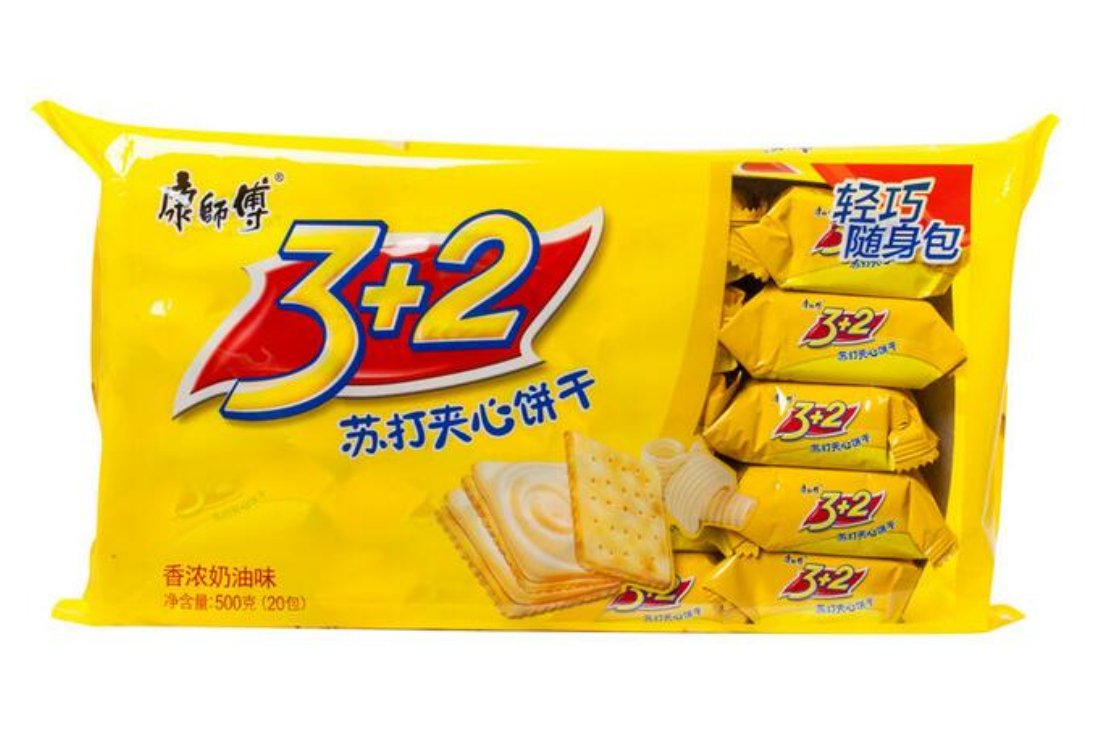 Butter Flavor Sandwich Soda Crackers - 500g/17.6oz Baked Biscuit Snacks - Perfect for Picnics, School Lunches & Tea Time Snacking