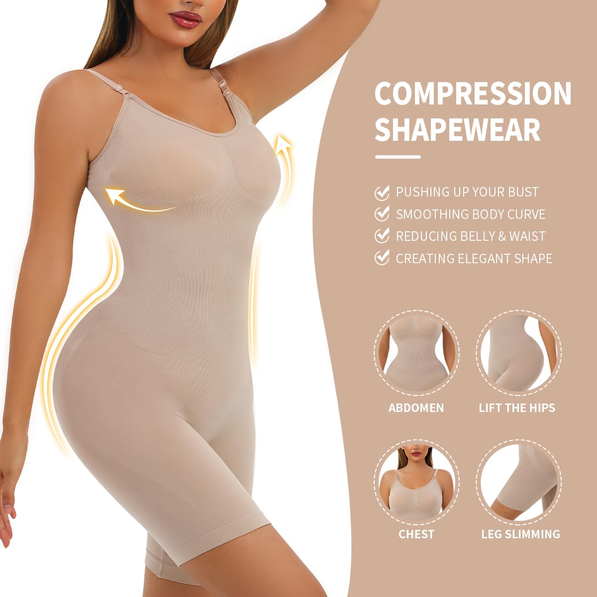 Best Full Body Shapewear for Women - Tummy Control Bodysuit with Butt Lift & Thigh Slimming - Perfect for Dresses, Workouts & Everyday Wear