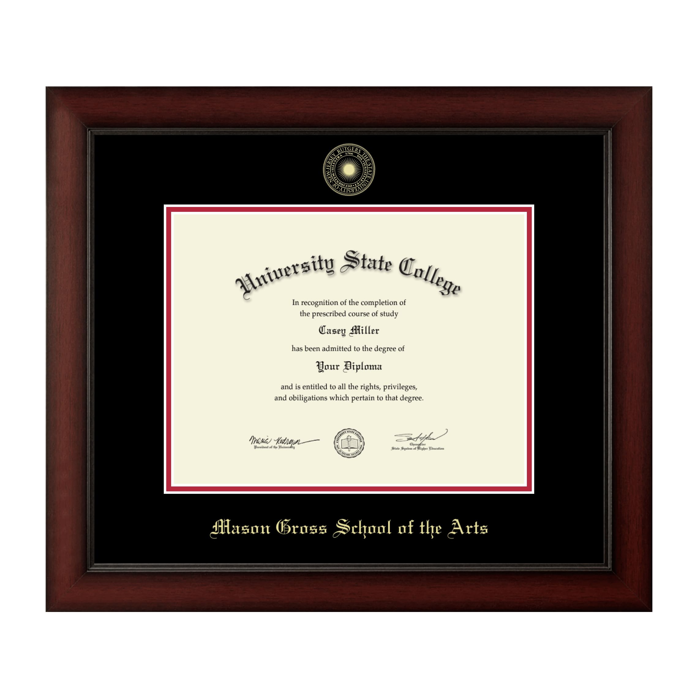 Rutgers University Mason Gross School of The Arts Diploma Frame 11