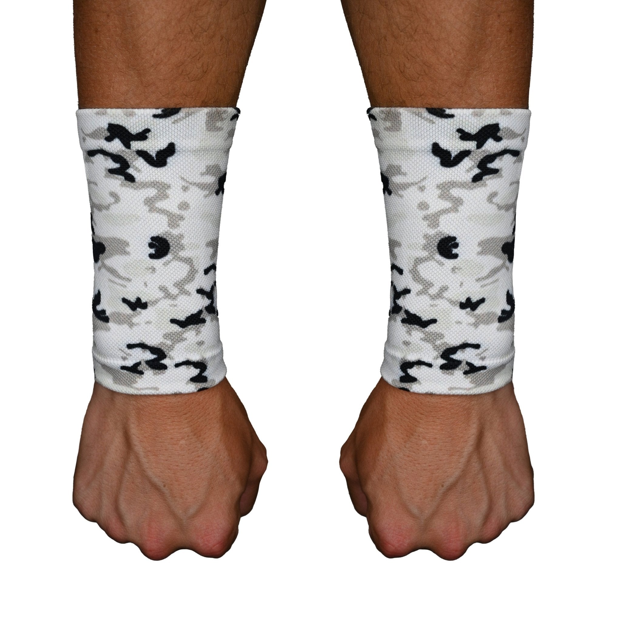 Snow Camo Wrist Support Sleeves for Pain Relief & Carpal Tunnel - Adjustable Compression Brace for Gaming, Typing & Sports (Pair) - Ideal for Office Work, Gaming & Winter Activities