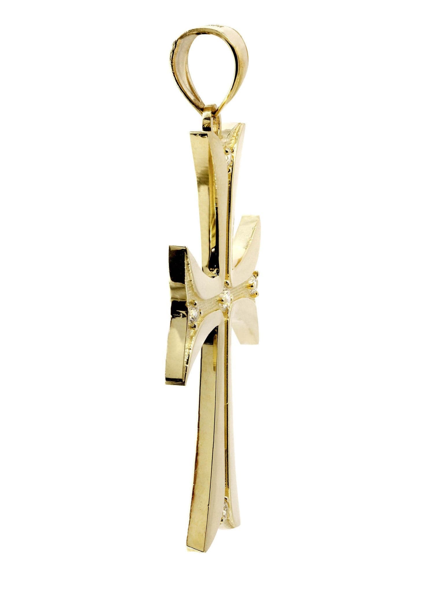 10K Gold Cross Pendant Necklace for Women & Men - 7.6 Grams Religious Jewelry Gift for Baptism, First Communion & Everyday Wear