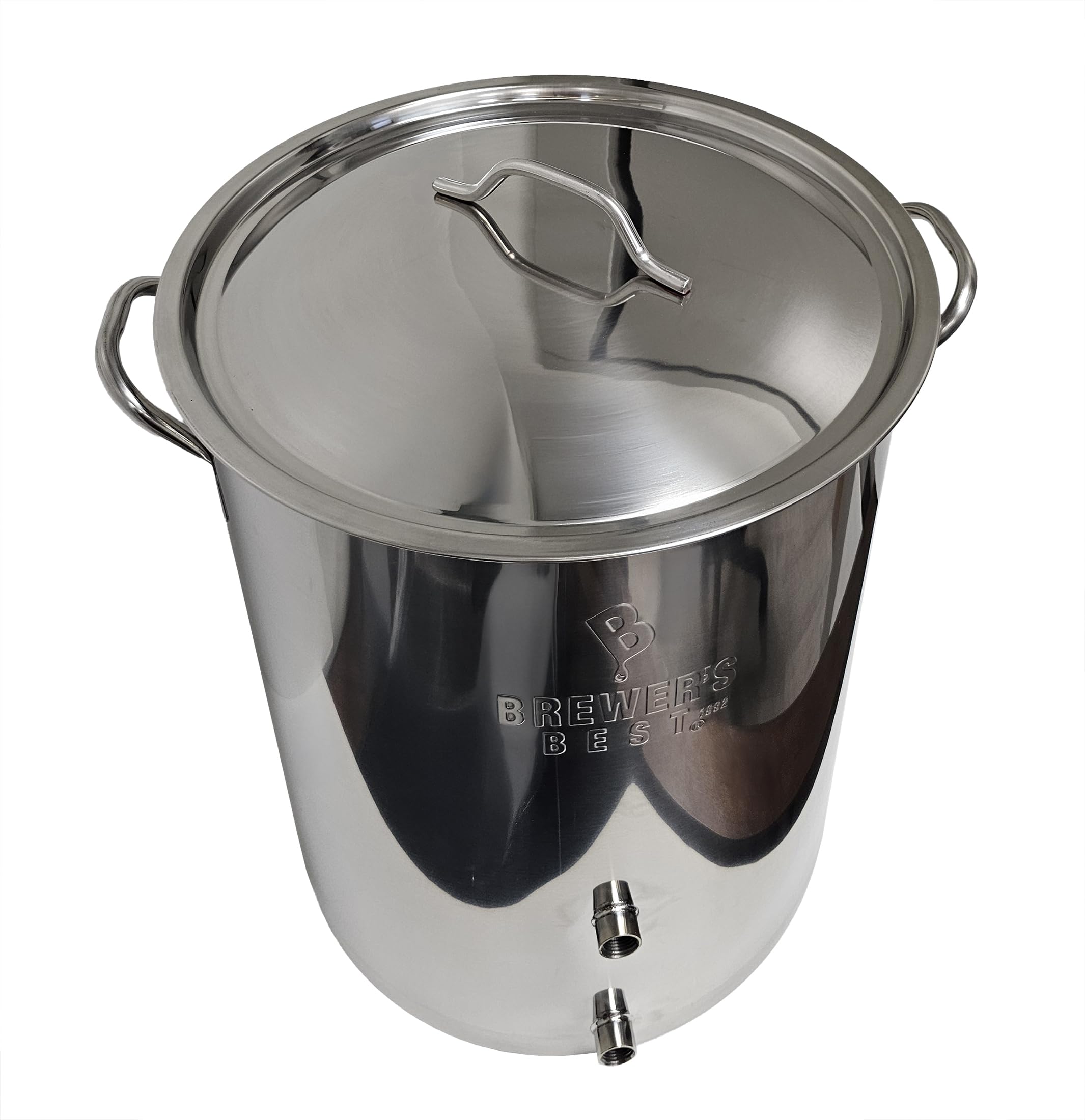 16 Gallon Stainless Steel Home Brewing Kettle with 2 Ports - Perfect for Beer Making, Wort Boiling & Homebrewing