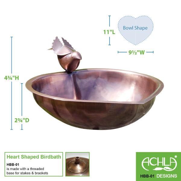 Heart Shaped Birdbath for Garden - Outdoor Decorative Bird Bath with Stand, Perfect for Attracting Birds to Your Backyard or Patio
