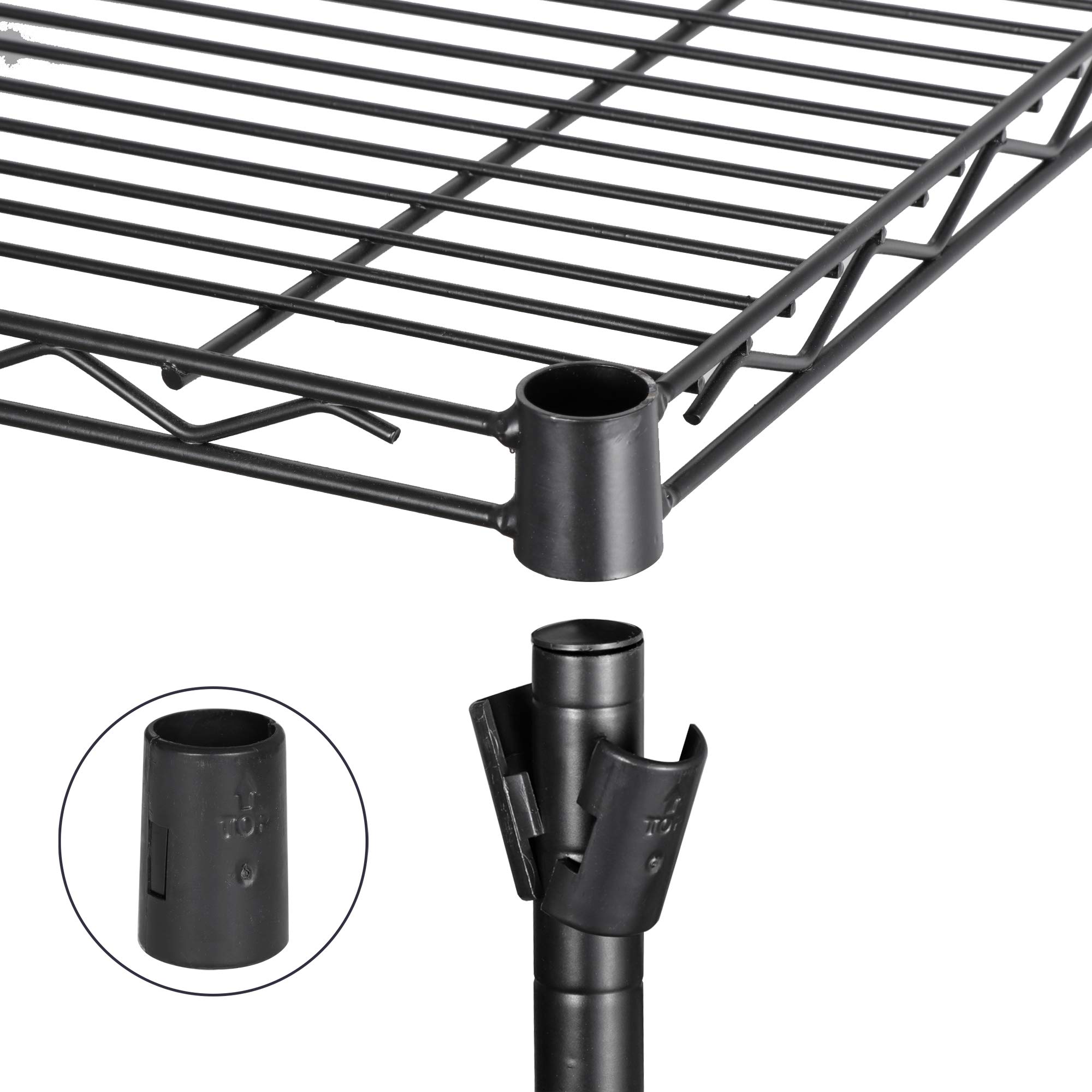 Heavy Duty 4-Shelf Adjustable Steel Storage Rack | ZENY Wire Shelving Unit with Leveling Feet | Perfect for Kitchen, Office, Garage Organization & Storage