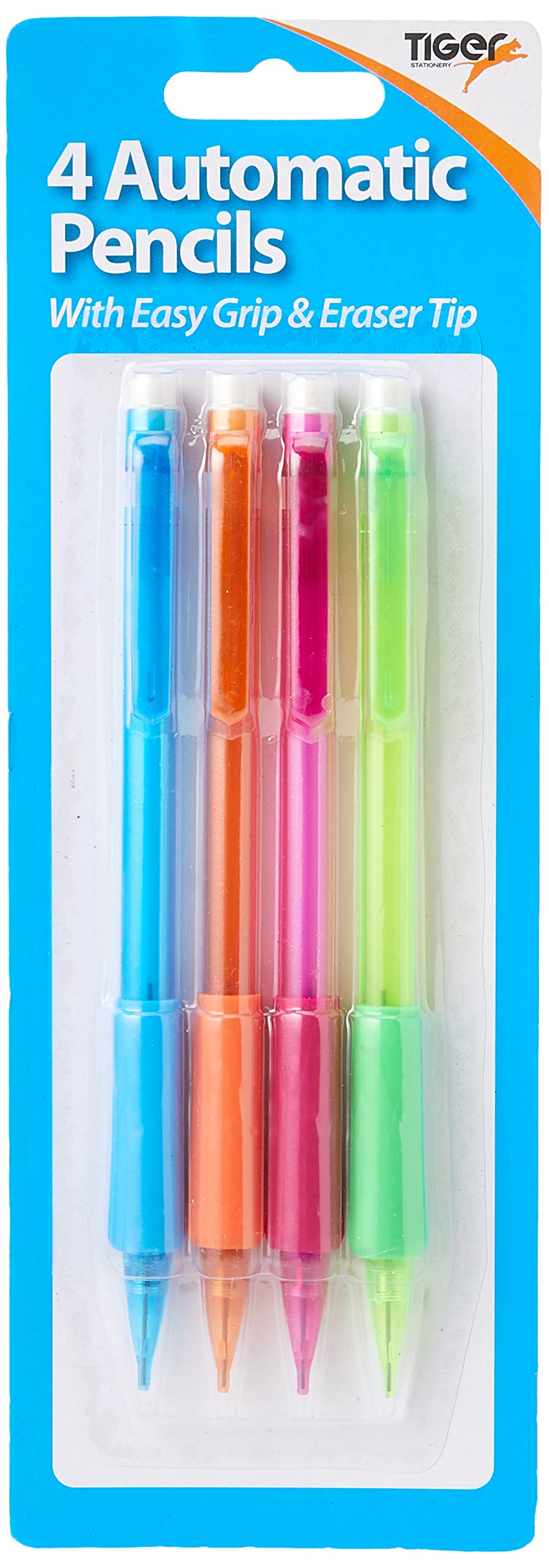 4-Pack Automatic Mechanical Pencils 0.5mm HB - Soft Foam Finger Grip & Eraser Tip for School, Office & Sketching | Smooth Writing & Comfortable Grip