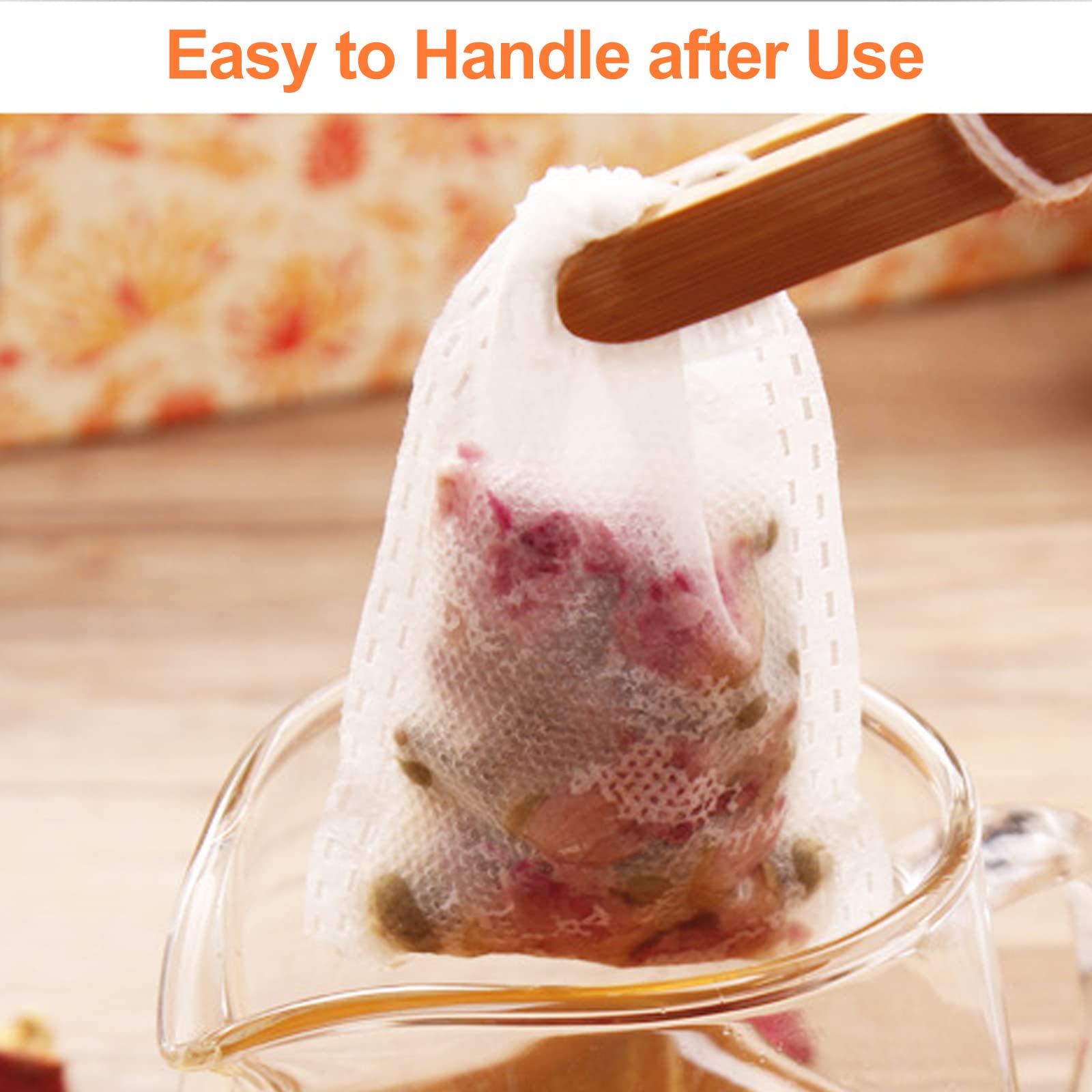 200 Count Empty Tea Bags with Drawstring - 7x9cm Disposable Tea Filter Bags for Loose Leaf Tea, Herbs, Spices, Vanilla, Lavender & Coffee - Perfect for Homemade Tea Blends, Gift Packaging & DIY Projects