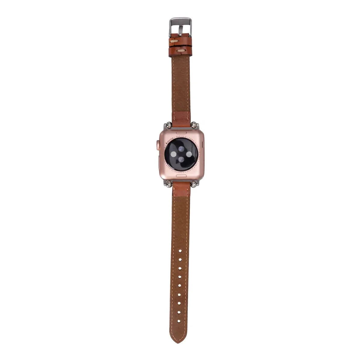 Premium Brown Leather Ultra Slim Apple Watch Band - Stylish & Comfortable for Everyday Wear, Workouts & Business Meetings