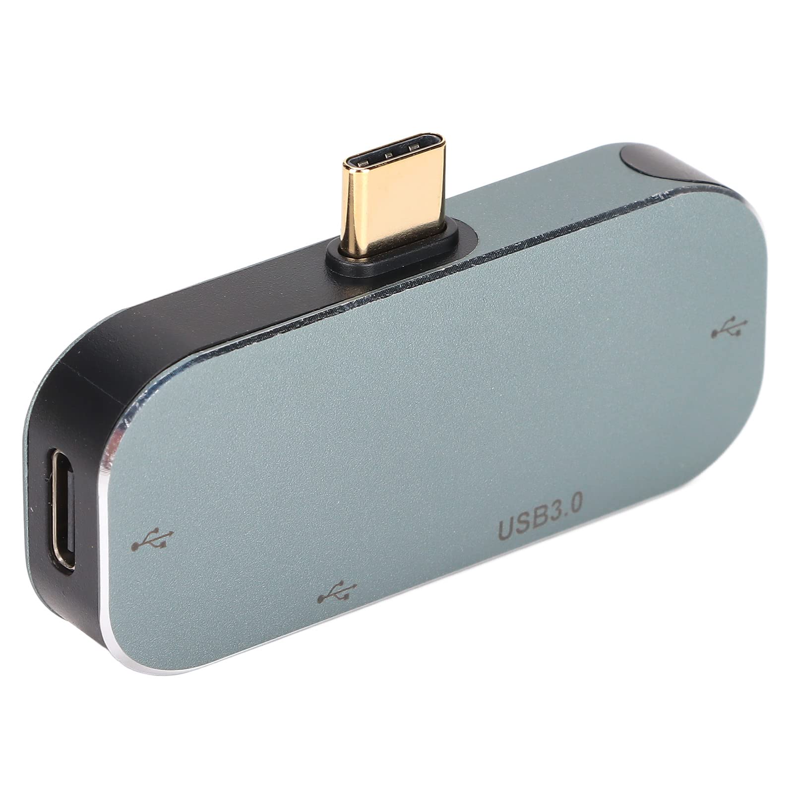 Portable USB C Hub 3-in-1 Adapter - USB C to USB 3.0/2.0 & Type C Converter - Aluminum Alloy Multi-Port Dongle for MacBook, iPad, Android, Windows Laptops & Tablets - Perfect for Work, Travel & Home Office