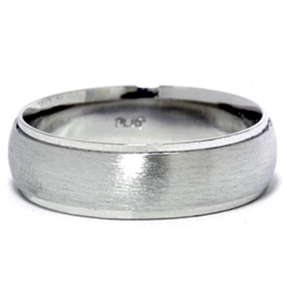 950 Platinum 6mm Brushed Men's Wedding Band Ring - Durable & Hypoallergenic for Everyday Wear, Anniversary & Special Occasions