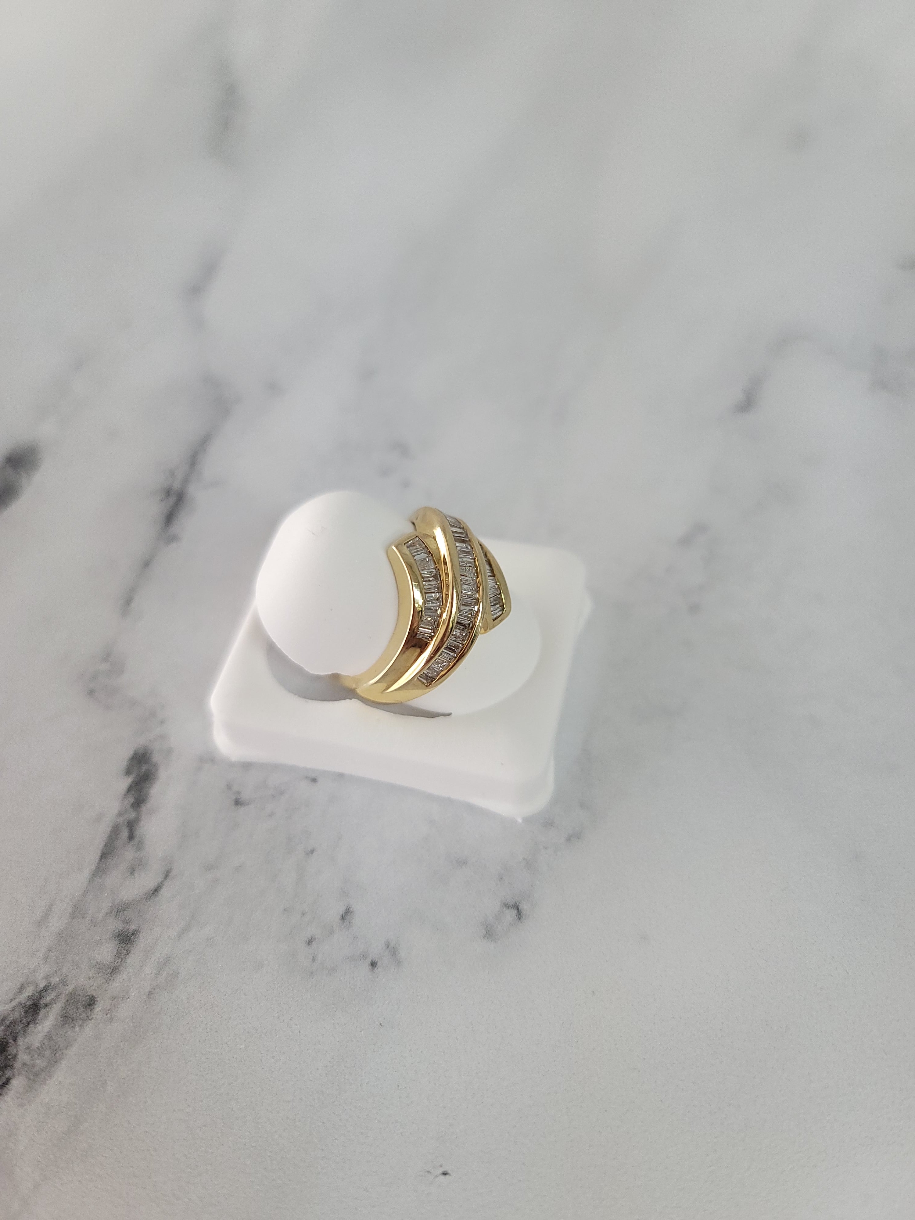 Elegant Baguette Ribbon Style Diamond Ring for Women – Perfect for Engagement, Wedding, Anniversary & Special Occasions