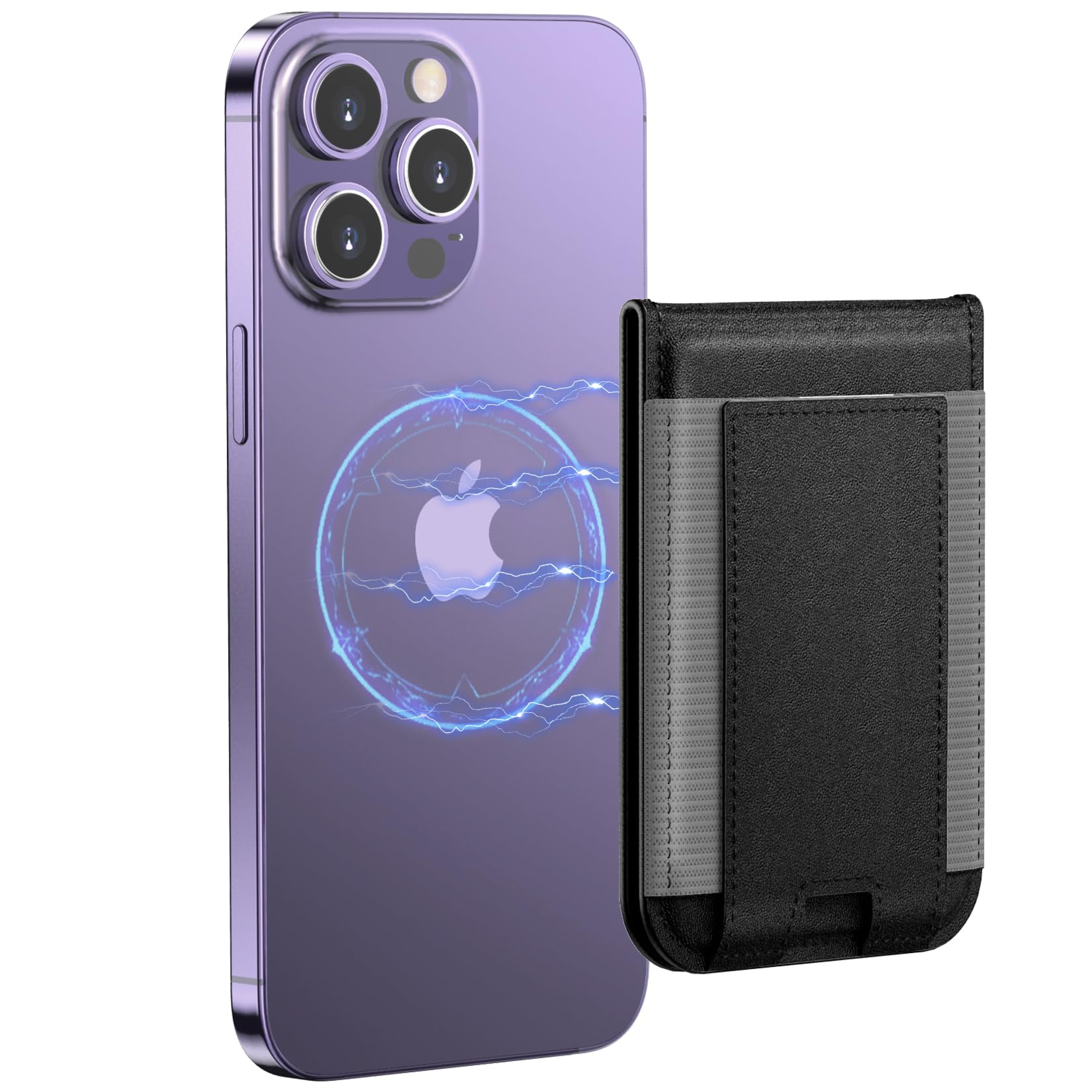 Magnetic Leather Wallet for iPhone 16/15/14/13/12 - 6 Card Holder with MagSafe & RFID Blocking - Perfect for Everyday Carry, Travel, and Secure Contactless Payments