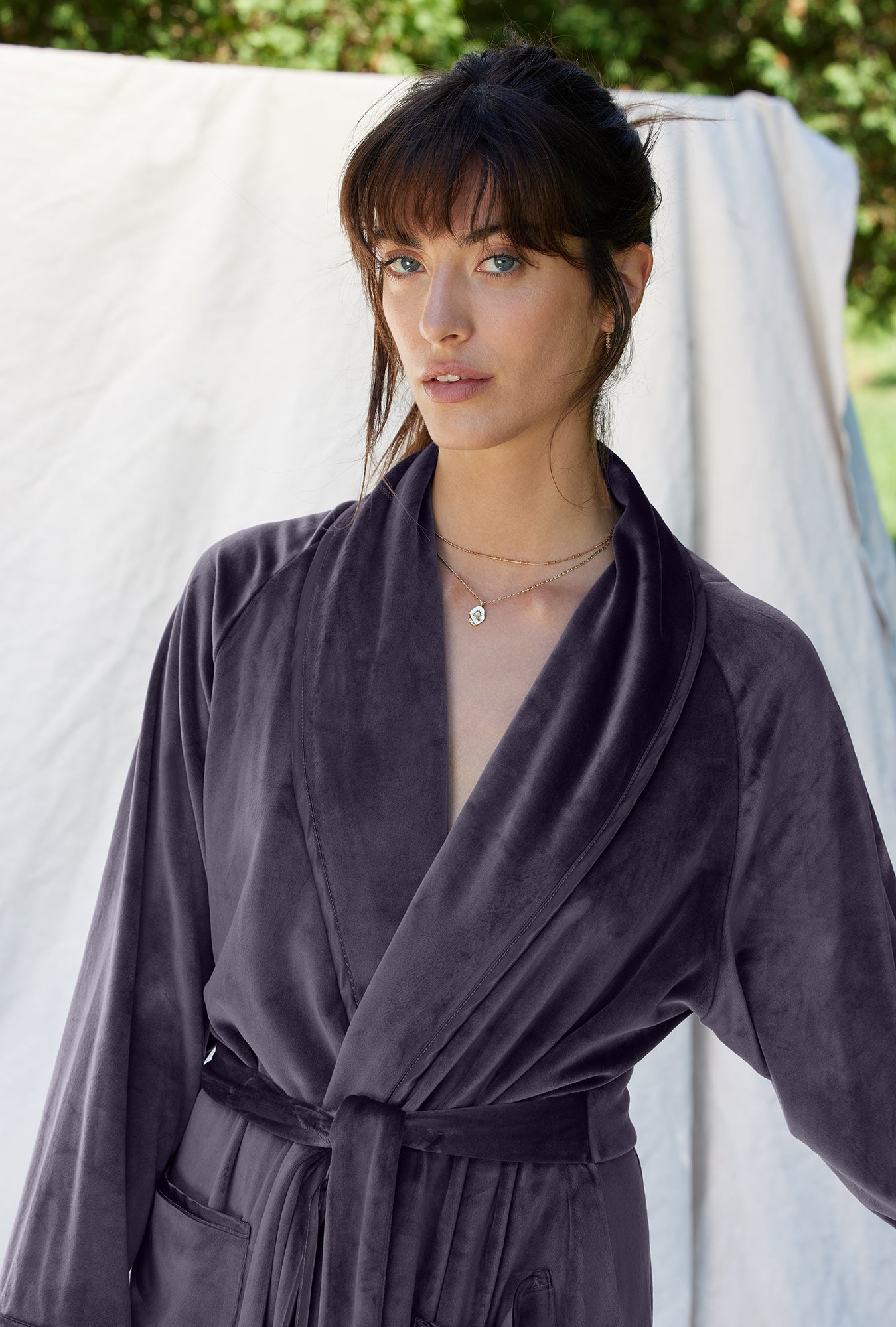 Luxury Velour Long Wrap Robe for Women - Soft Plush Bathrobe with Pockets - Perfect for Spa, Lounge & Hotel Relaxation