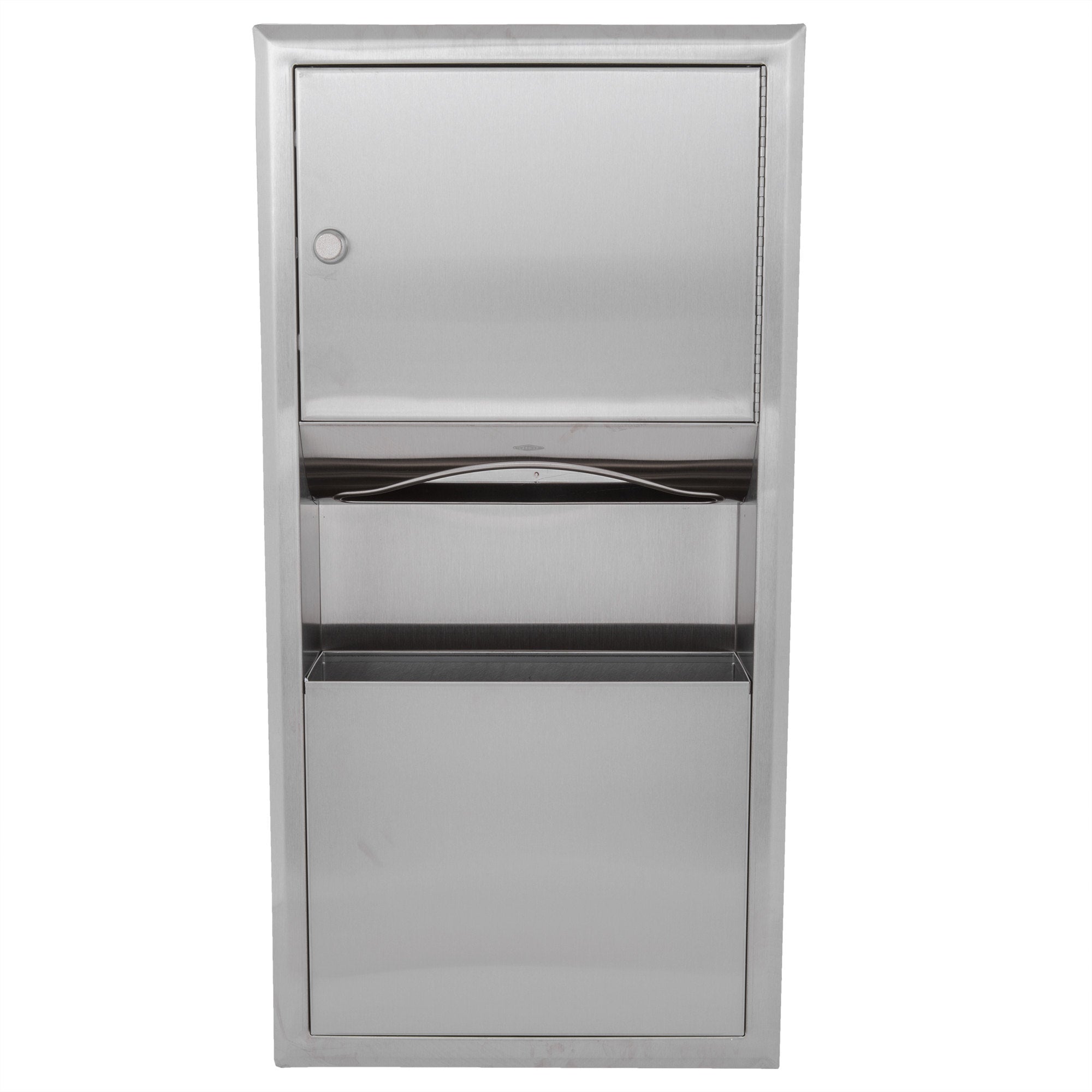 Bobrick B369 ClassicSeries Recessed Paper Towel Dispenser & Waste Receptacle - Satin Finish for Restrooms, Kitchens & Commercial Spaces