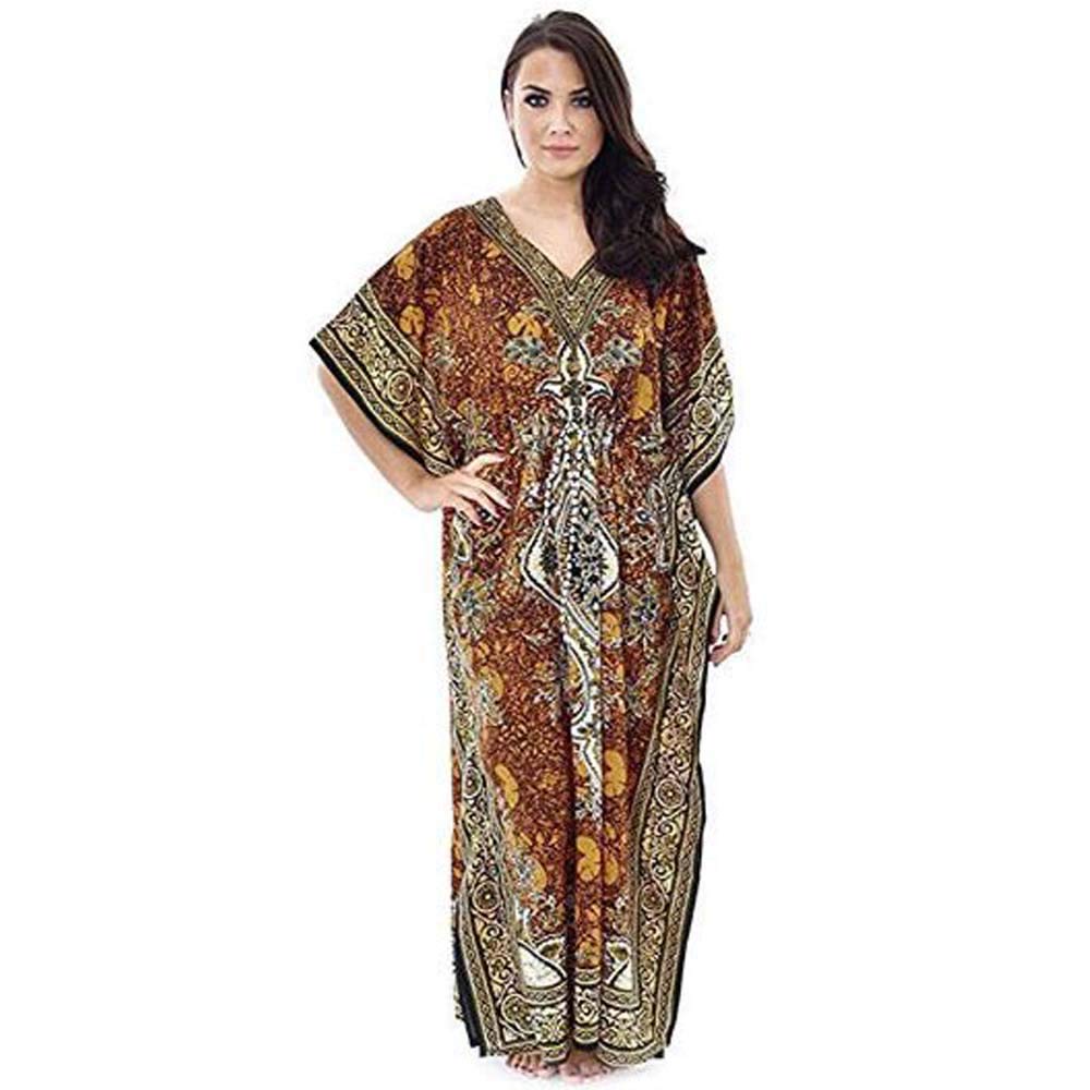 SharvgunTM Women's Kimono Robe - Elegant Floral Print Lightweight Cover Up for Lounge, Beach, and Yoga - Plus Size & Regular Sizes Available