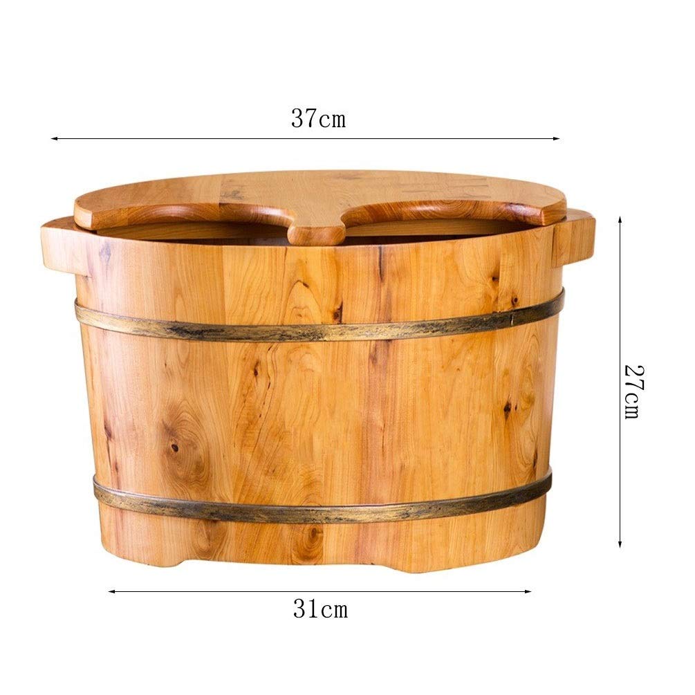 Premium Solid Wood Foot Soak Tub - Large Wooden Foot Bath Bucket for Adults, Home Spa Pedicure & Relaxation | Perfect for Epsom Salt Soaks, Aromatherapy & At-Home Foot Massage Treatments
