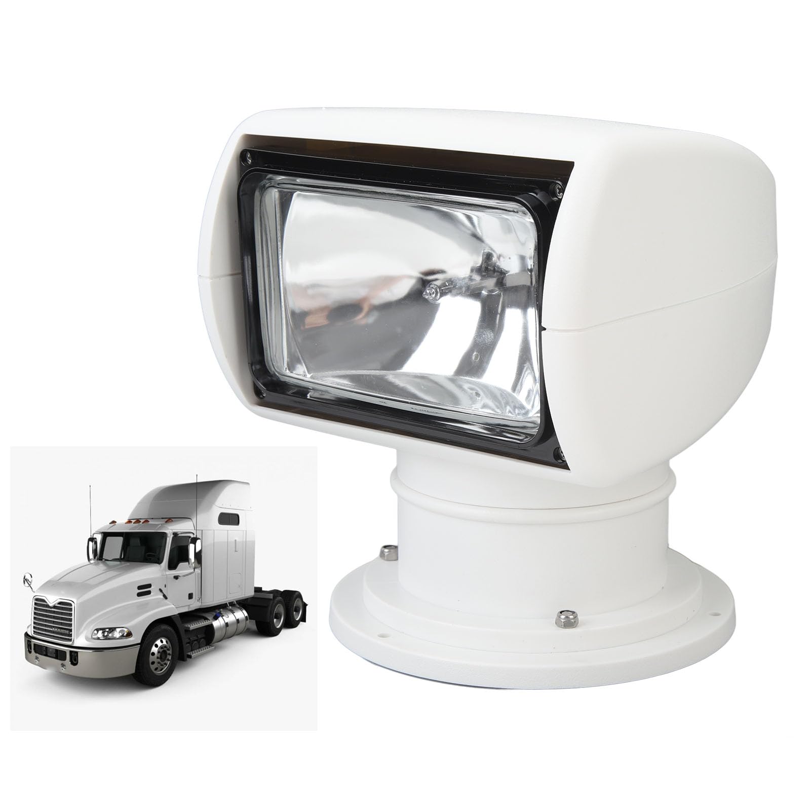 360° Rotating IP67 Waterproof Marine Spotlight - Halogen Searchlight with Remote Control for Yachts & Fishing Boats (12V) | Oxidation Resistant, Omnidirectional Lighting | Perfect for Night Navigation, Offshore Fishing & Emergency Situations