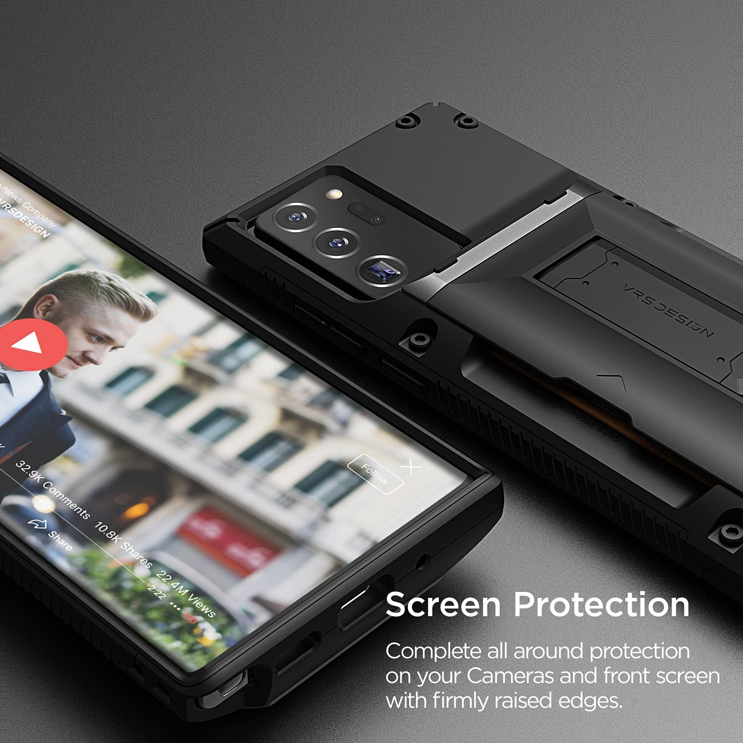 Samsung Galaxy Note 20 Ultra 5G Case - Premium Shockproof Protective Cover with Card Holder Slot - Perfect for Business & Travel Use