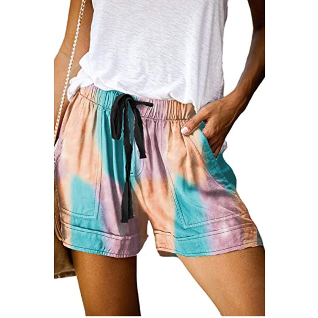 Women's Summer Shorts - Casual Tie Dye with Pockets & Elastic Waist | Beach & Yoga