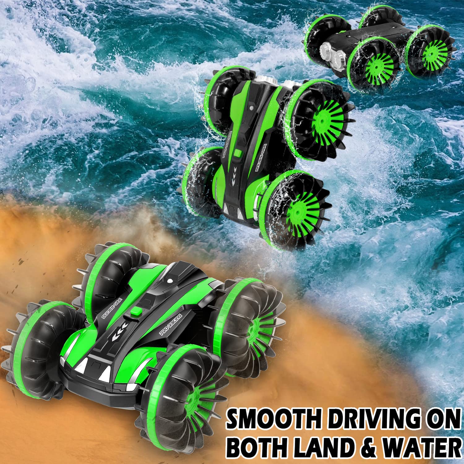 2.4Ghz Remote Control Car Toy for Kids Ages 6-10 - Waterproof 4WD RC Stunt Truck with 360° Rotation - Perfect Christmas Stocking Stuffer Gift for Boys | Indoor & Outdoor Play, Birthday Parties, Backyard Adventures