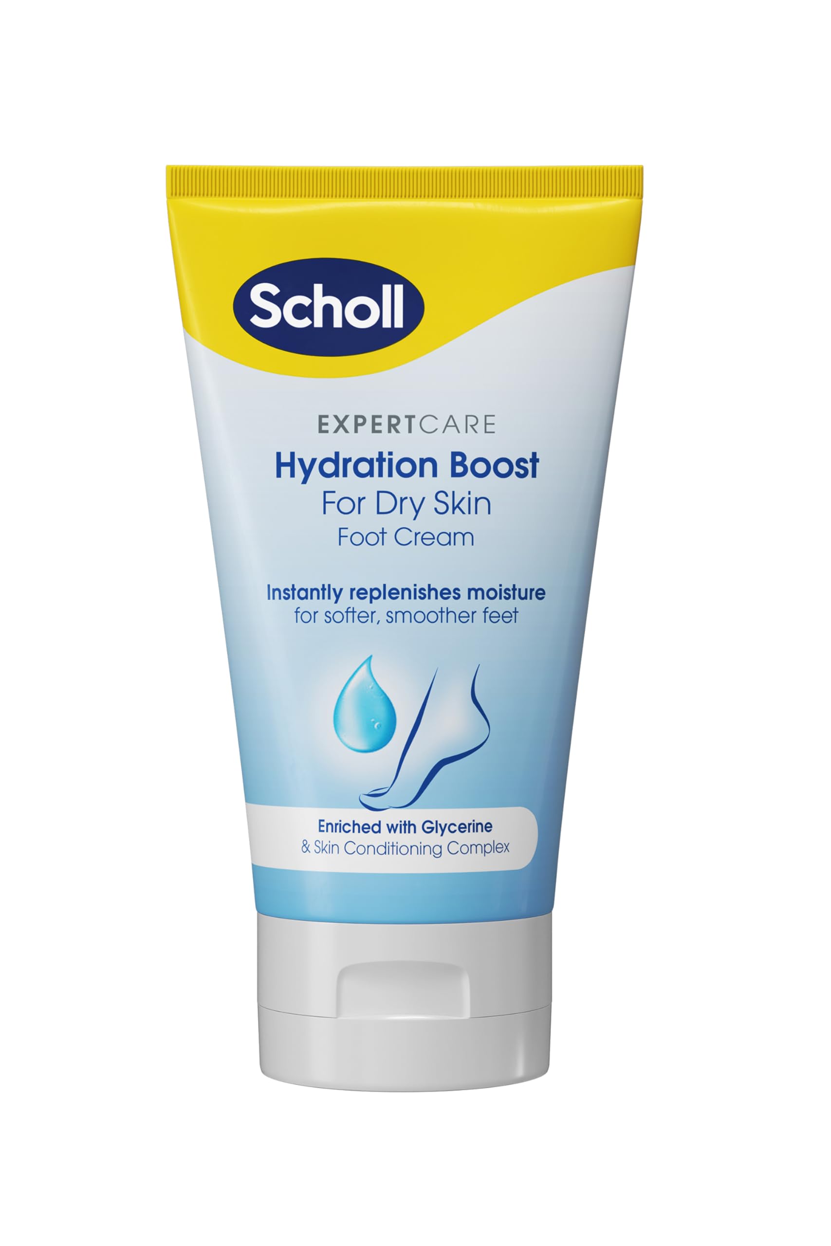 Scholl ExpertCare Hydration Boost Daily Moisturizing Foot Cream 150ml - Fast Absorbing, Glycerin Enriched with Skin Conditioning Complex for Soft Smooth Feet - Perfect for Dry Cracked Heels & Daily Foot Care Routine