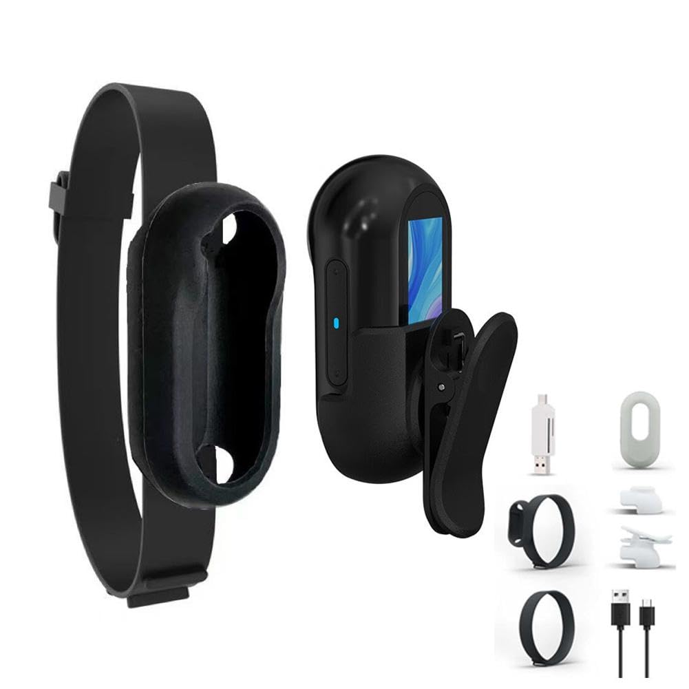 1080P HD Pet Silicone Collar Camera with Color Screen - Portable Lost Camera for Outdoor Cycling, Sports & Pet Tracking | Waterproof Action Camera for Hiking, Jogging and Adventure Recording