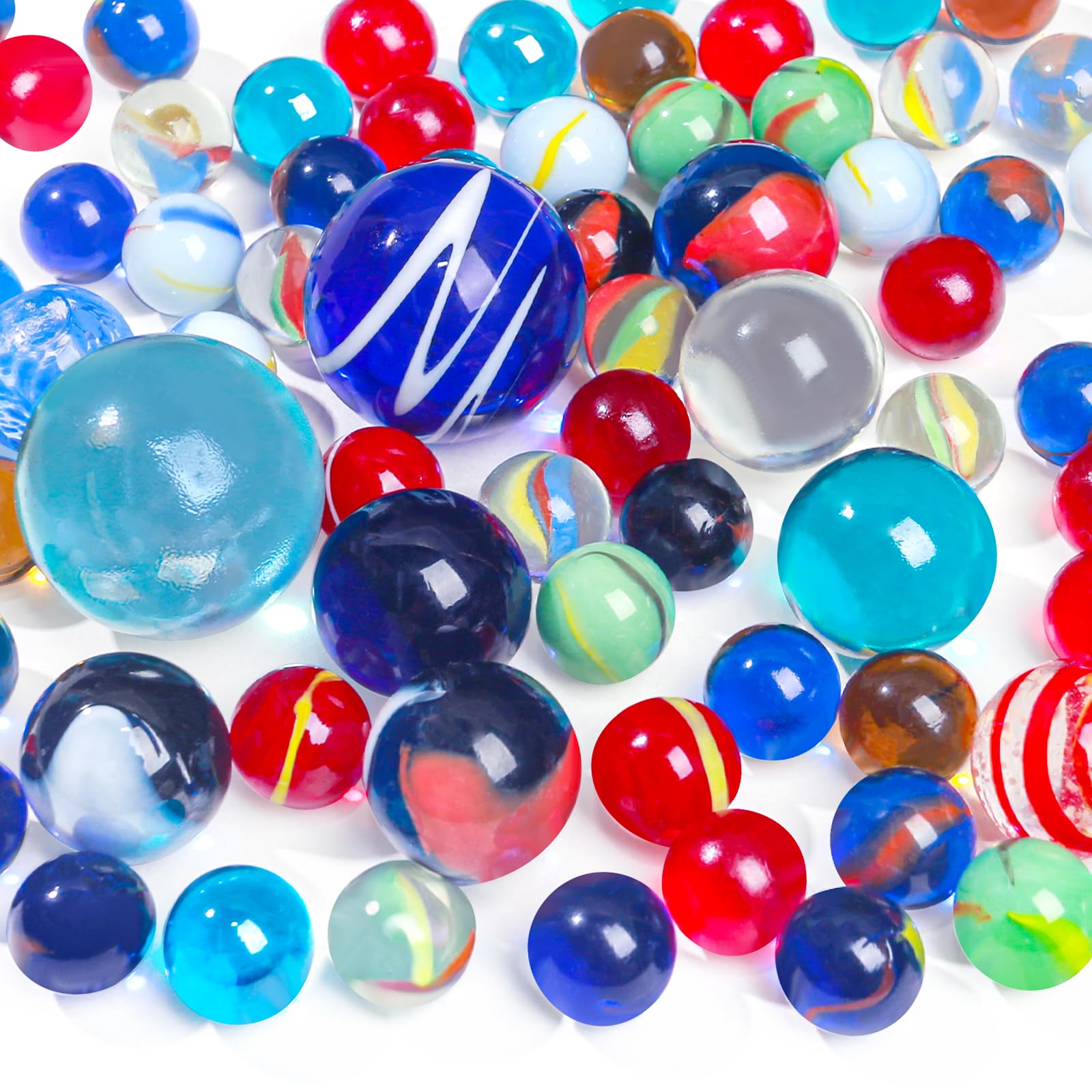 Shindel 85PCS Glass Marbles Set for Kids - Assorted Sizes for Classic Marbles Games, Educational Toys & Party Favors - Perfect Gift for Boys & Girls (Indoor/Outdoor Play, STEM Learning, Birthday Presents)