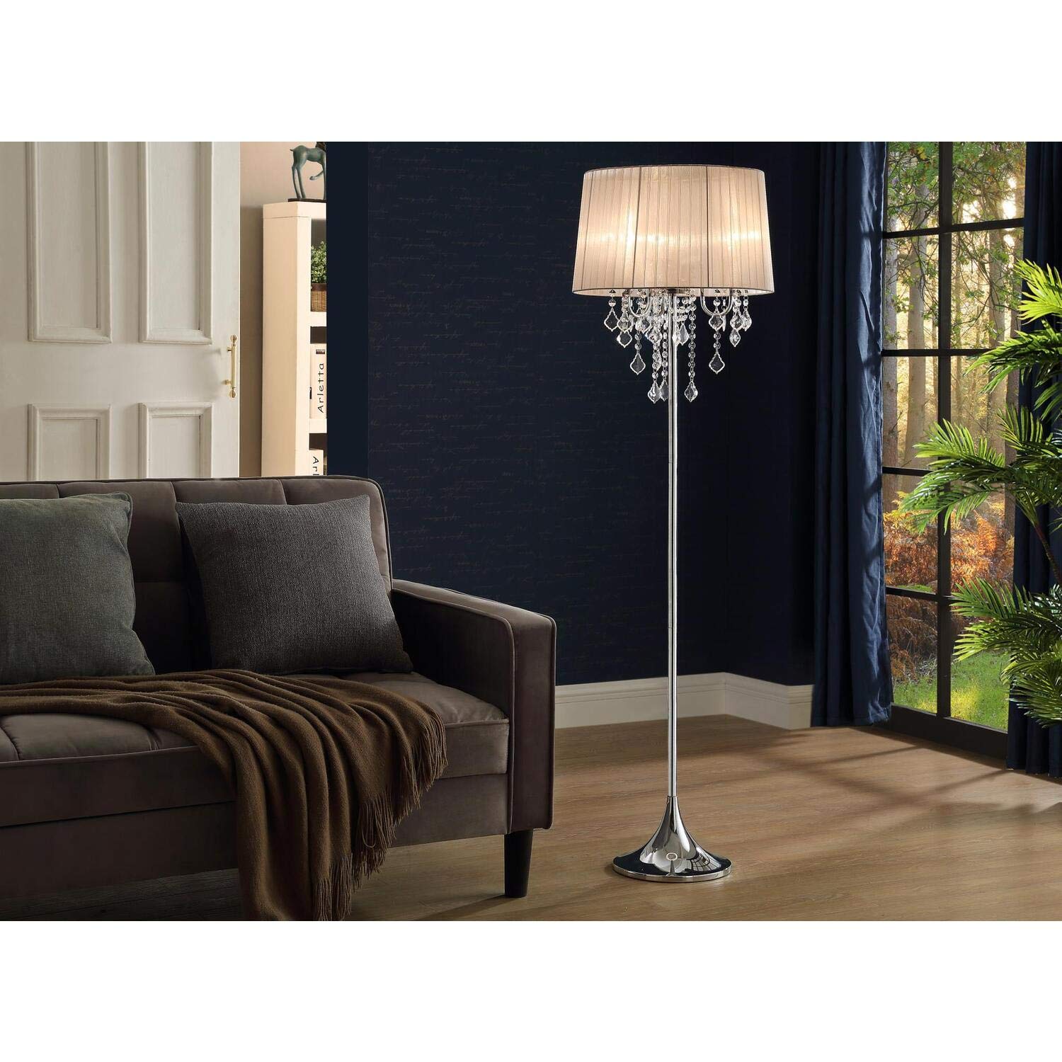 Modern Natalia Floor Lamp - Adjustable LED Standing Light for Living Room, Bedroom & Office - Warm White & Cool White Dimmable Reading Light with Remote Control - Perfect for Home Decor, Relaxing & Workspace Lighting