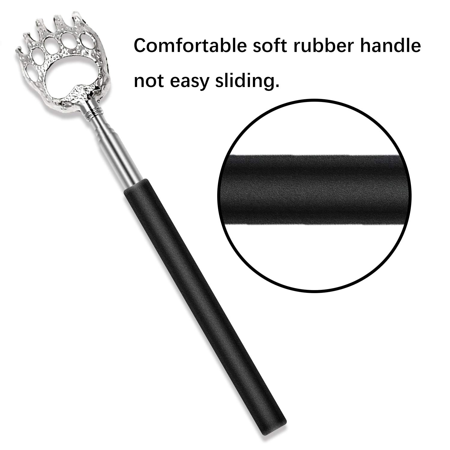 UNOOE Bear Claw Back Scratcher - Extendable to 23 Inches, Retractable Metal Telescopic Itch Relief Tool for Men & Women | Perfect for Travel, Home, Office & Car Use (4 Pack) - Soothing Back Scratcher for Instant Comfort