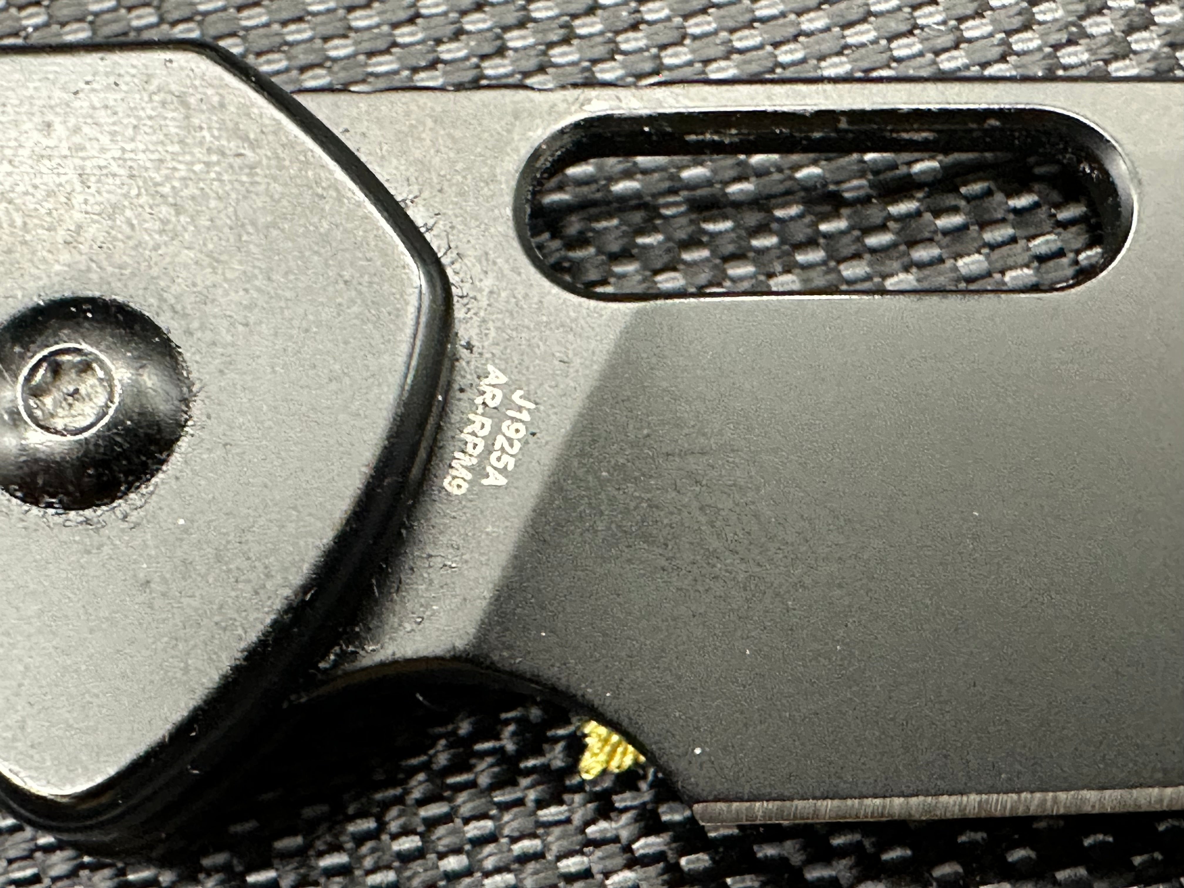 CJRB Pyrite Alt Black Steel Button Lock Folding Knife - 3.11