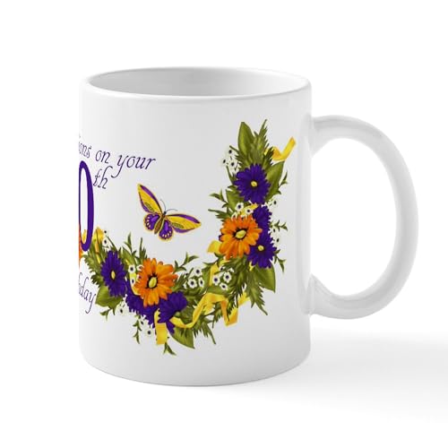 White - 60Th Birthday Floral And Butterfly Mug Mugs