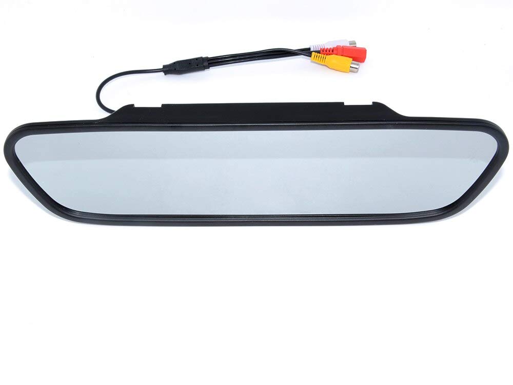 5 Inch LCD Rearview Mirror Monitor with 16:9 TFT Screen - DC 12V Car Backup Camera for DVD/VCR (PAL/NTSC, 2-Way Video Input) | Perfect for Safe Parking & Night Driving