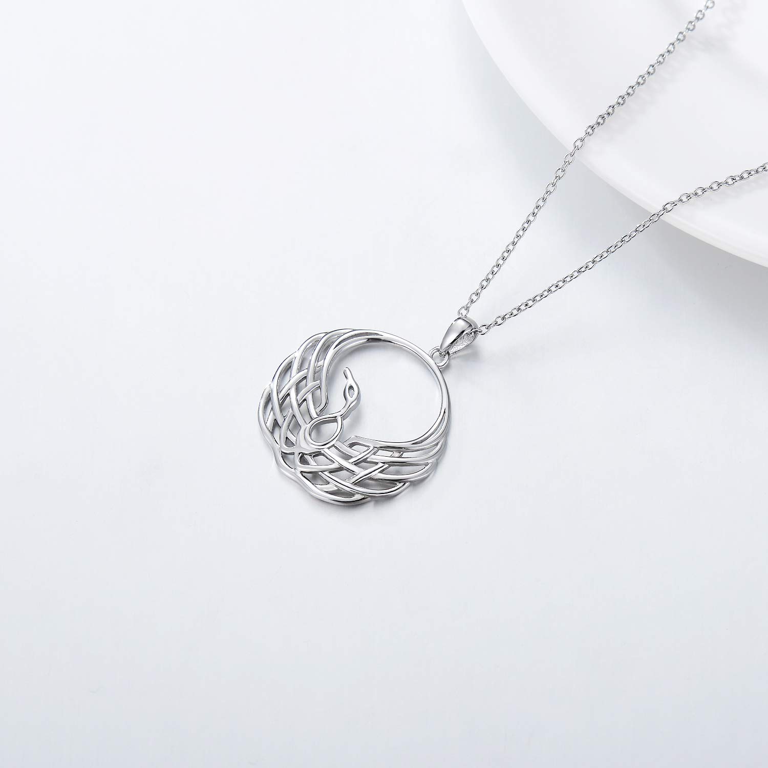 SIMONLY 925 Sterling Silver Hummingbird/Phoenix Pendant Necklace - Elegant Valentine's Day & Birthday Gift for Women & Girls | Perfect for Romantic Dates, Anniversaries & Special Occasions