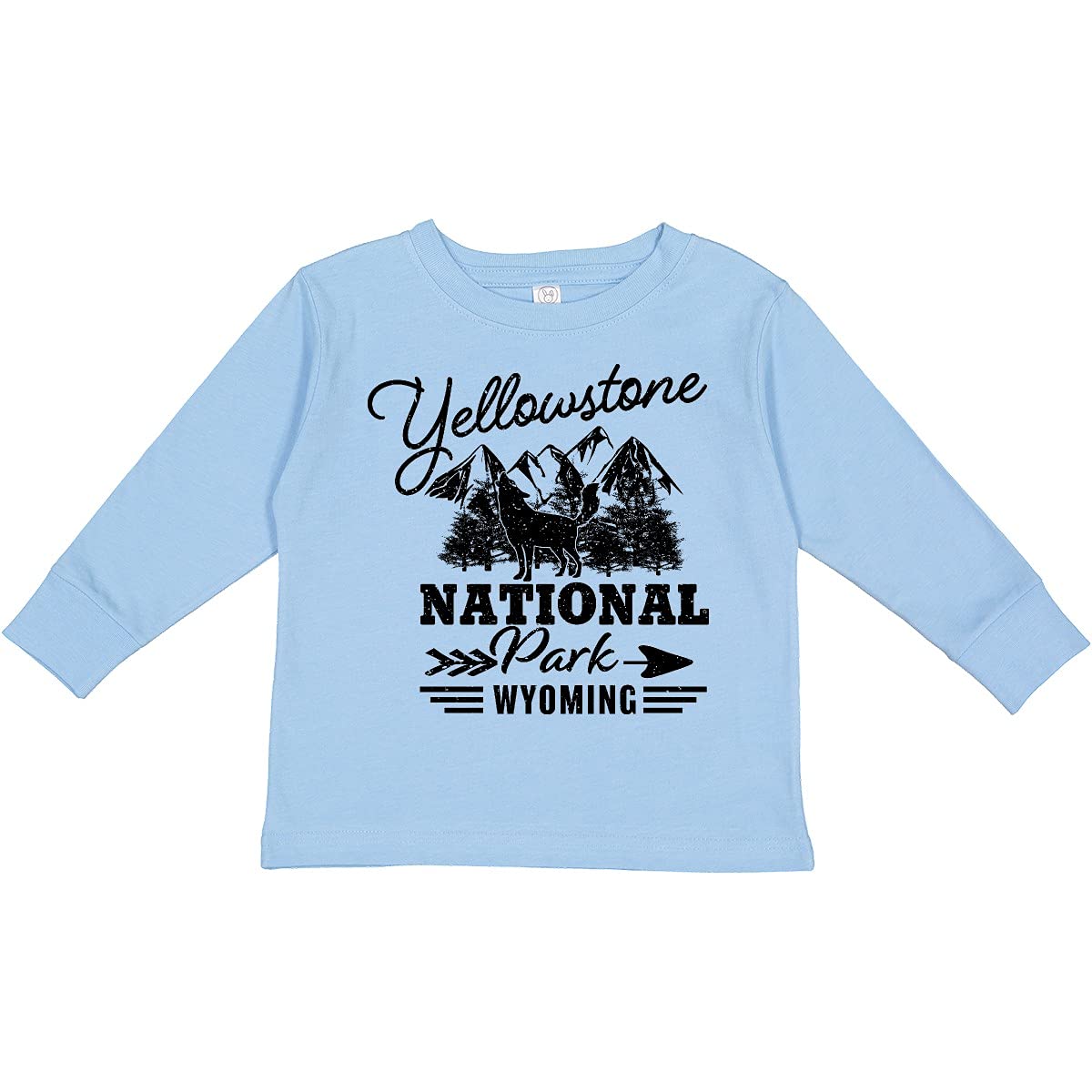 Inktastic Wyoming Yellowstone National Park Toddler Long Sleeve T-Shirt - Cute Graphic Tee for Boys & Girls - Perfect for National Park Visits, Family Vacations & Outdoor Adventures