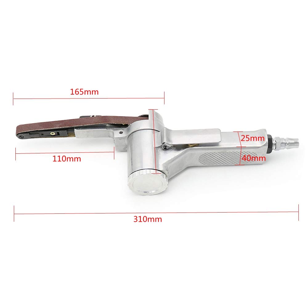 Steel Silver Air Belt Sander for Woodworking - Pneumatic Sanding Tool with Sanding Belt for Air Compressor | Perfect for Furniture Polishing & DIY Projects