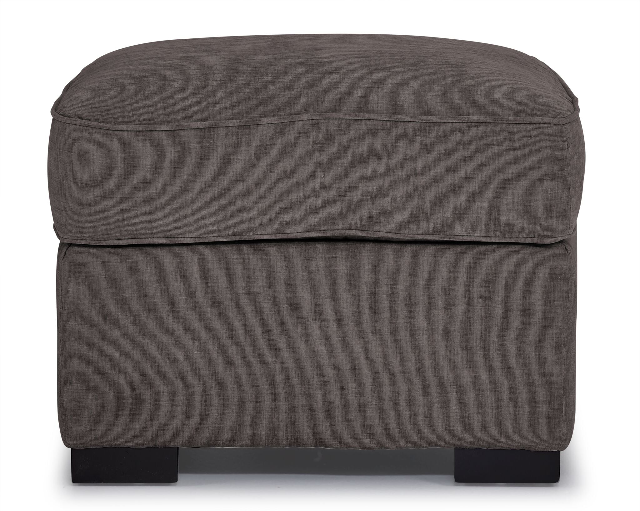 Charlotte Ottoman Pewter - Modern Footrest Stool for Living Room, Bedroom & Office - Soft Upholstered Accent Furniture