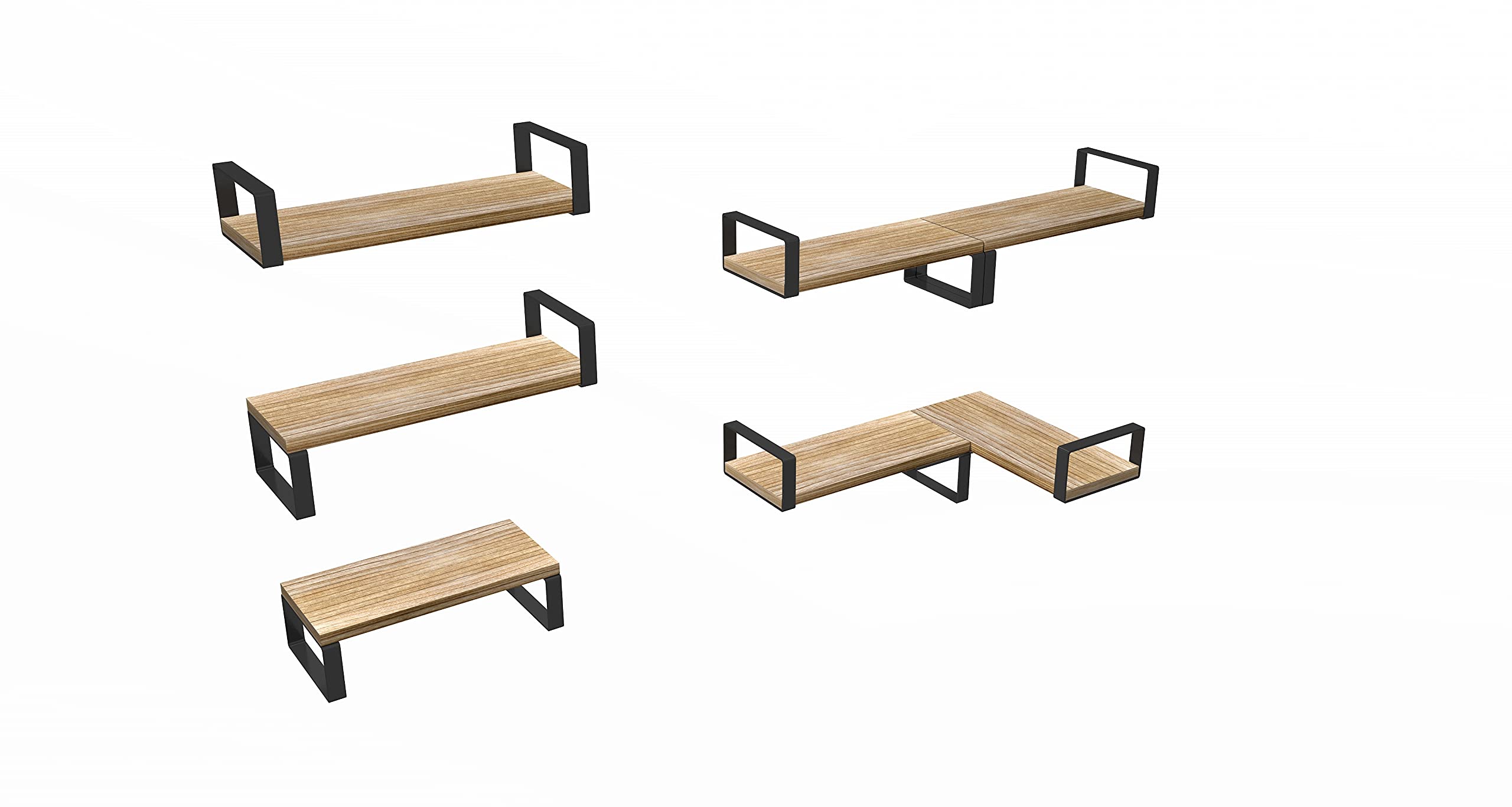 Wood Wall Shelves Set of 3 - Floating Shelves for Bathroom, Bedroom & Living Room Decor