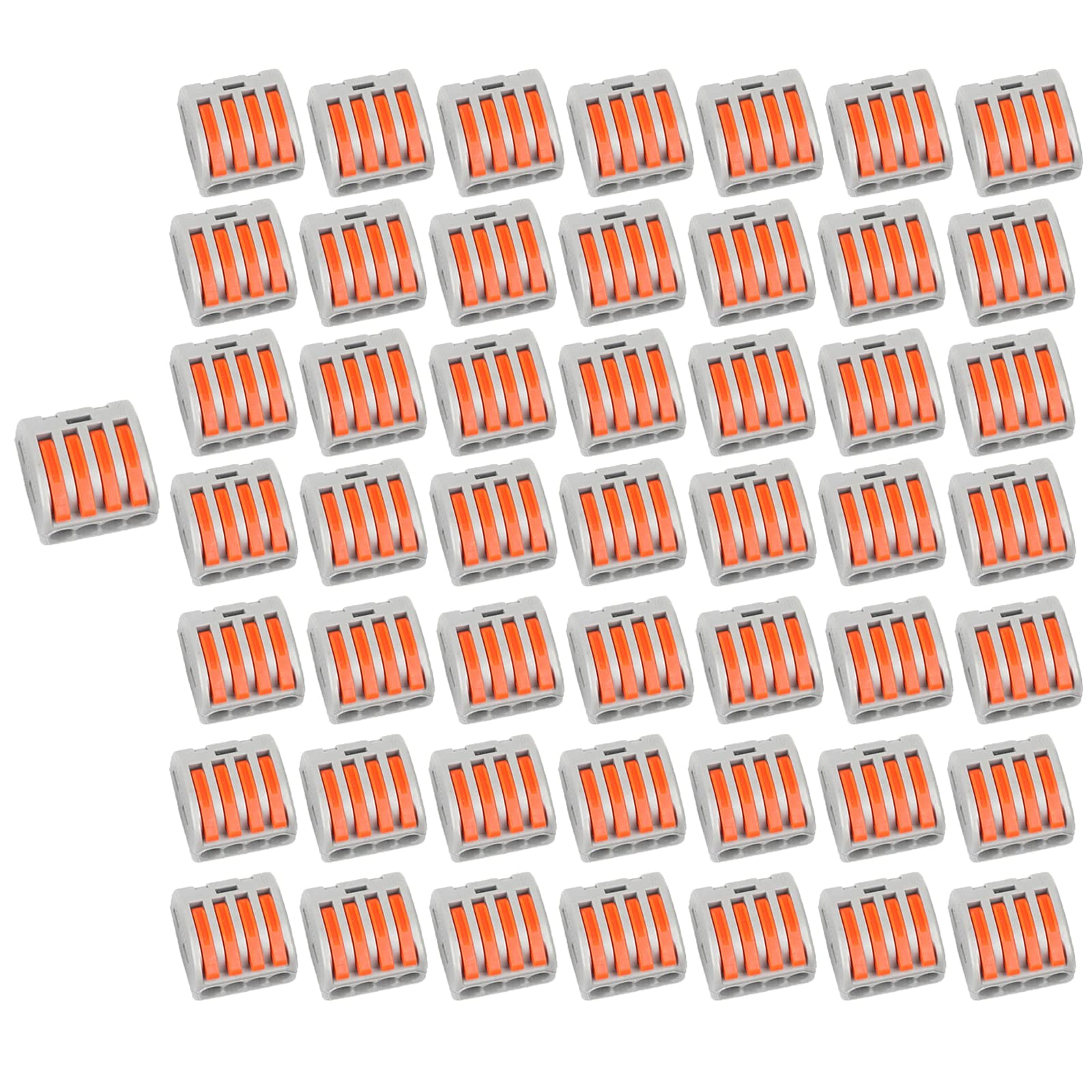 Lever Nut Wire Connector - 50PCS 4P-PCT-214 Compact Electrical Terminal Blocks for Secure Push-in Cable Connections | Ideal for Home Wiring, DIY Projects & Electrical Repairs