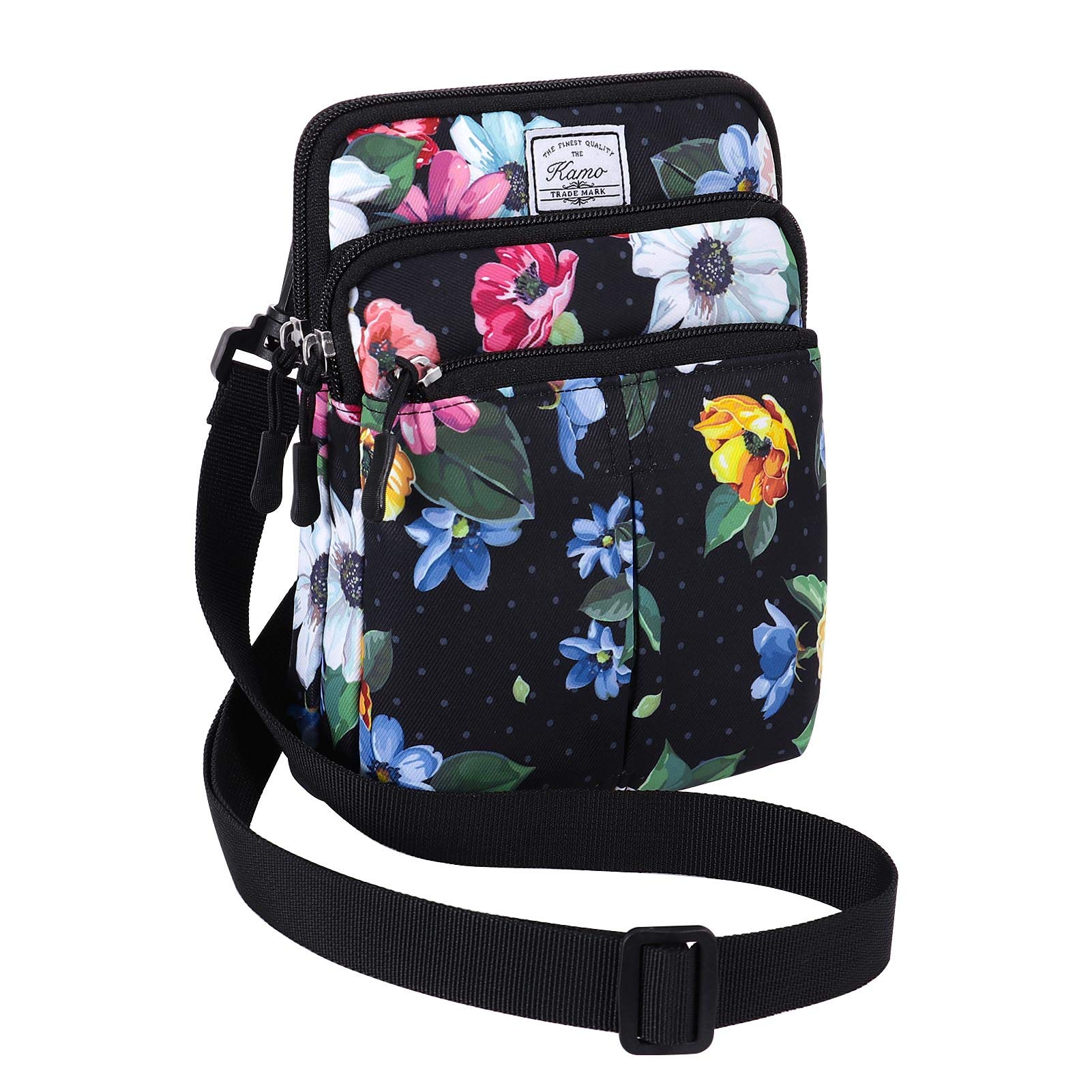 KAMO Multifunctional Crossbody Phone Bag for Women & Men - Waterproof Waist Pack with Triple Zipper, Adjustable Strap for Outdoor, Travel, Running & Daily Use