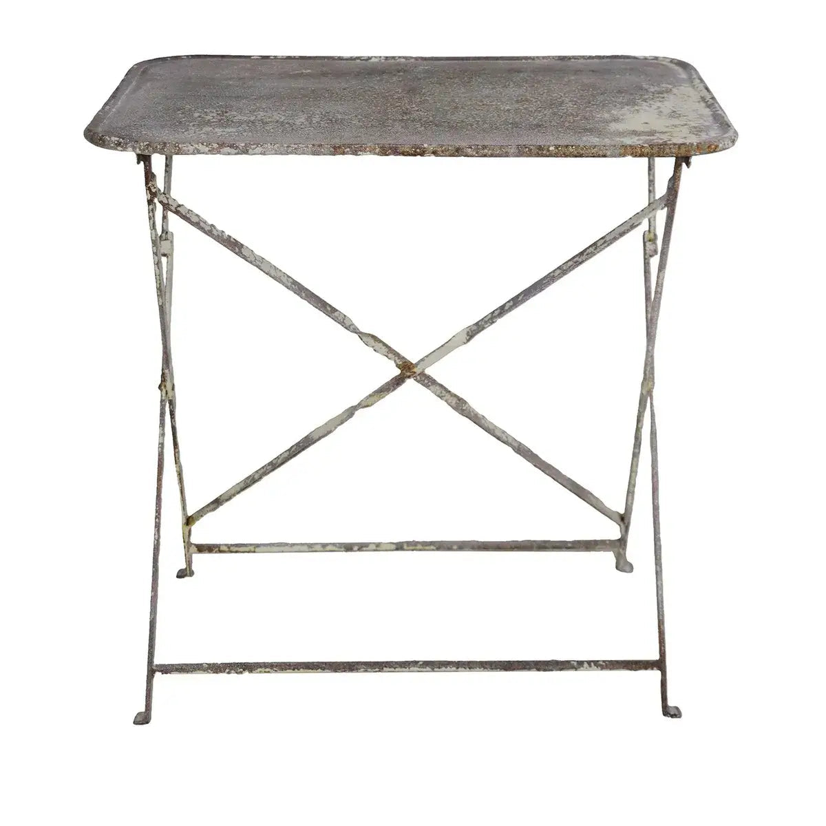 Antique White Jardin Iron Table - Vintage Style Outdoor Patio Dining Set for Garden, Balcony, and Backyard Decor