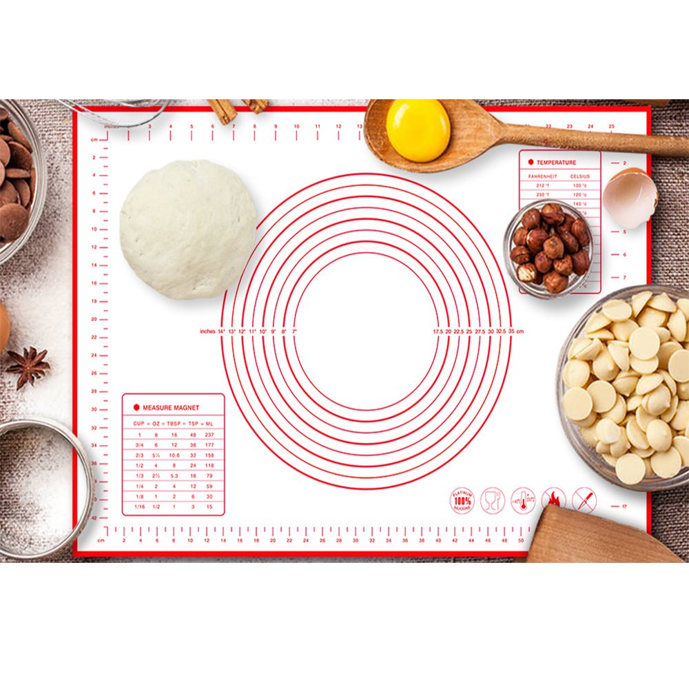 Non-Stick Silicone Baking Mat with Daisy Design - Perfect for Rolling Dough, Pastry Making, and Cookie Decorating