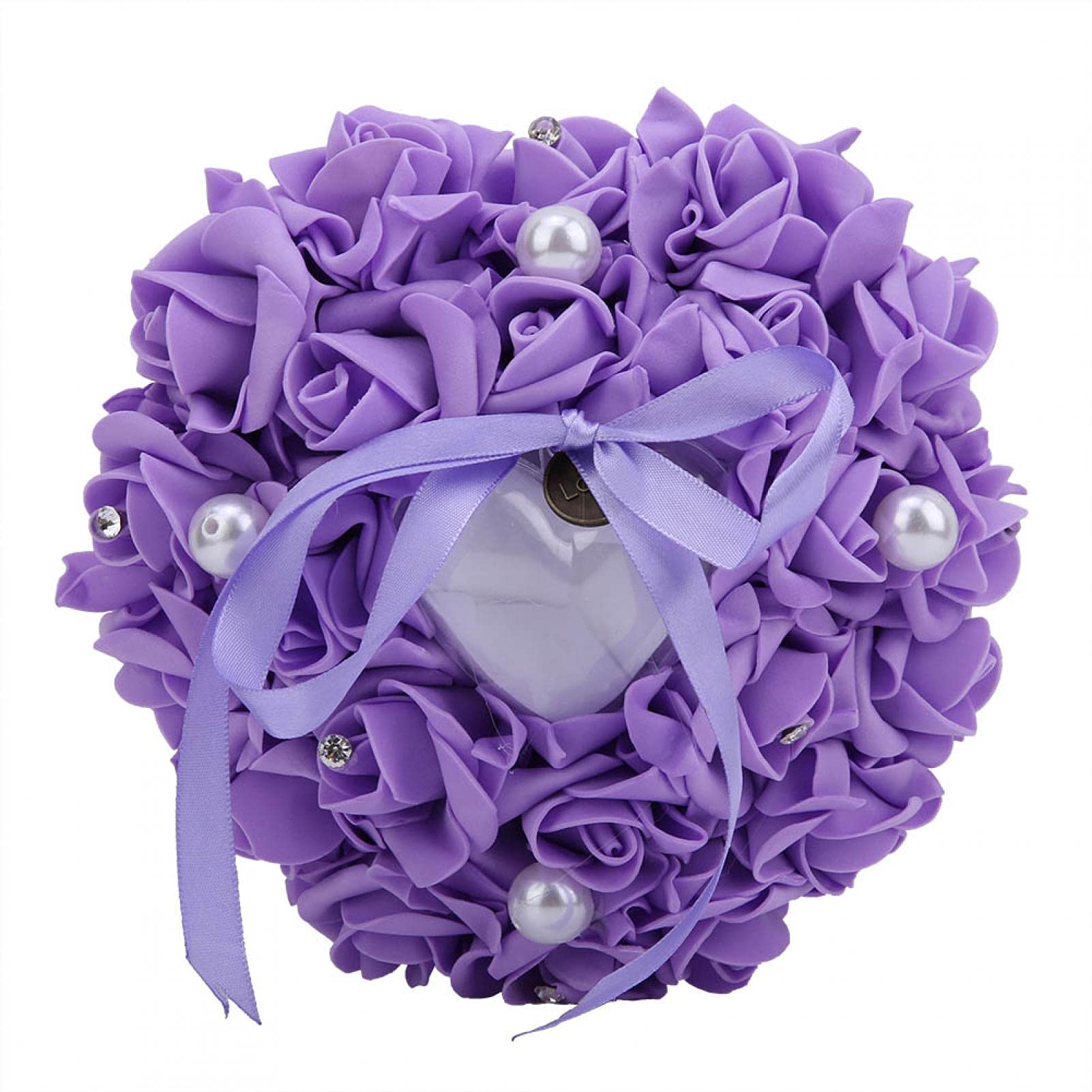 Heart Shaped Ring Box - Soft Velvet Engagement Ring Holder for Wedding, Proposal & Anniversary Gift (Purple) | Perfect for Valentine's Day, Bridal Showers & Romantic Surprises