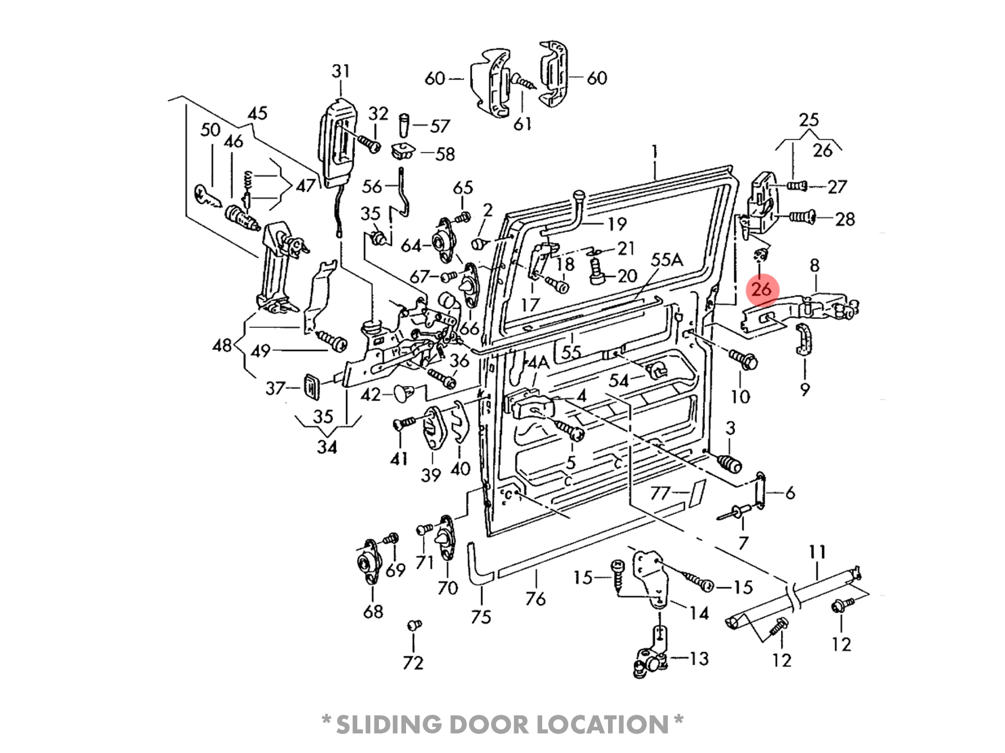 Eurovan Door Latch Rod Clip - Heavy Duty Replacement Part for VW Eurovan - Perfect for Van Door Repair & Maintenance