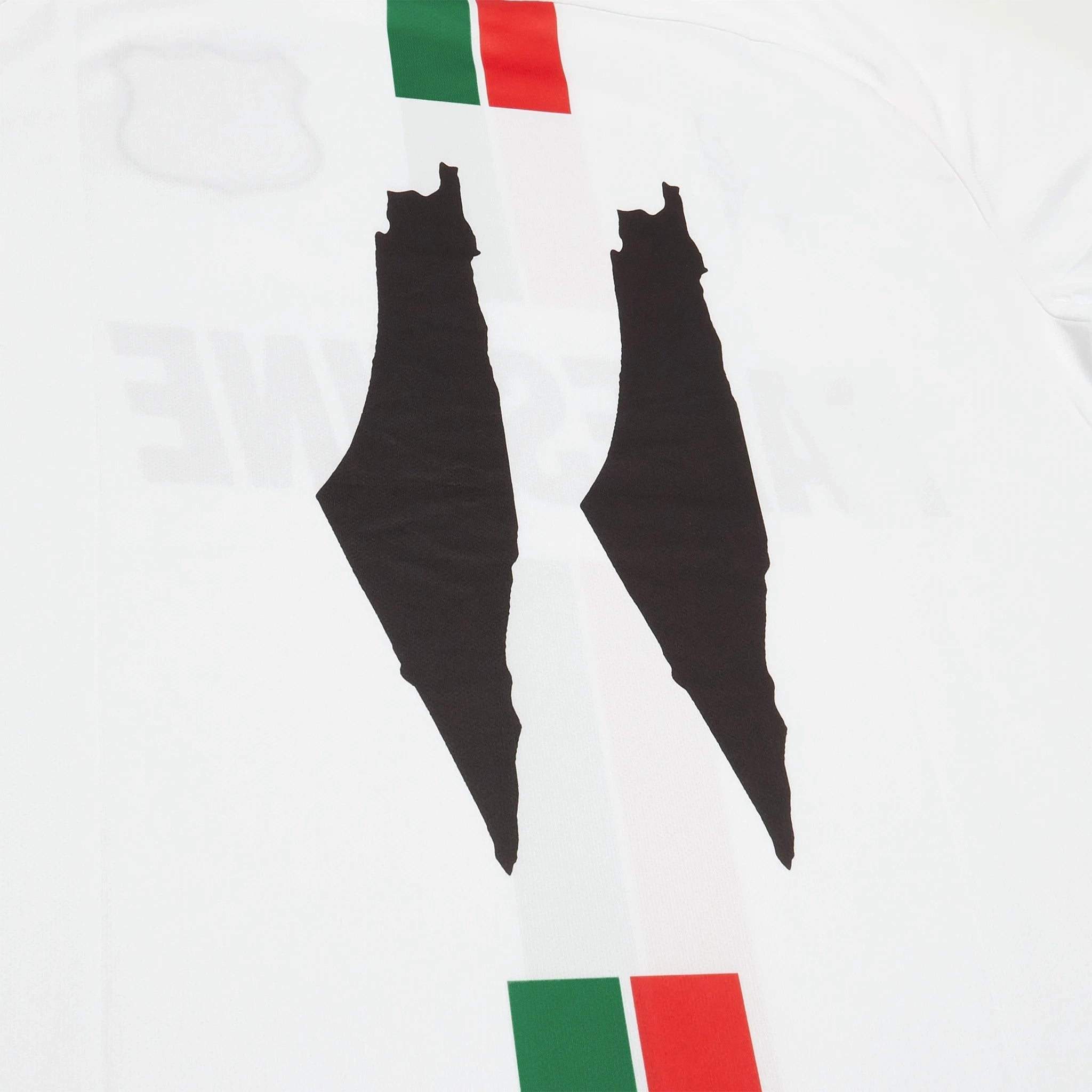FC Palestine Red Green Stripe English White Football T-Shirt - Soccer Jersey for Fans, Supporters & Casual Wear