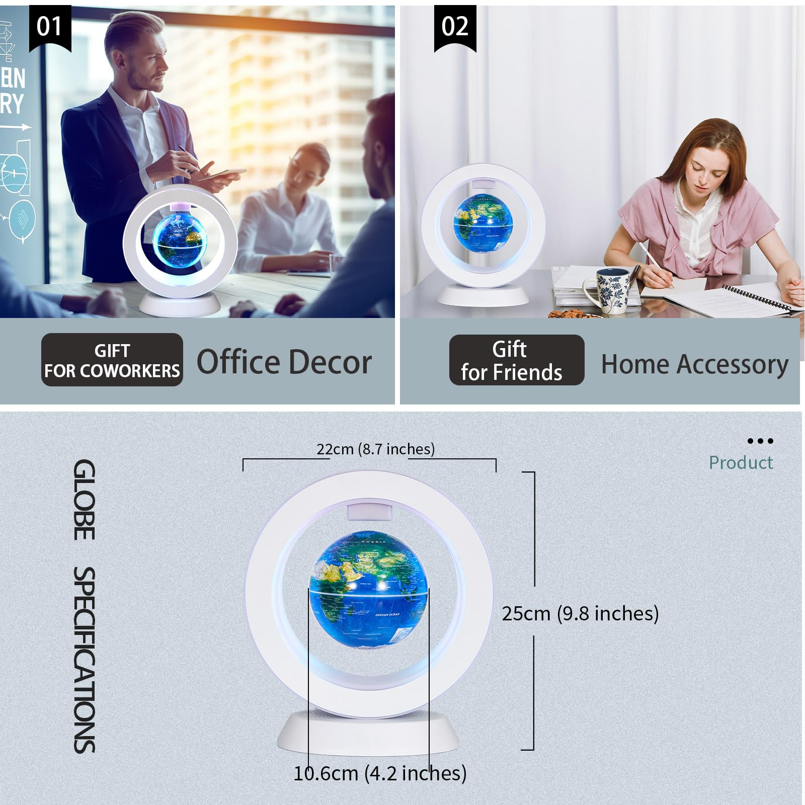 Floating Bluetooth Speaker & Constellation Globe Lamp - Magnetic Levitation Desk Decor for Office, Kids Learning & Unique Tech Gifts | Cool Gadget for Teens, Men & Bosses | Perfect for Home Decor, Study Room & Workspace