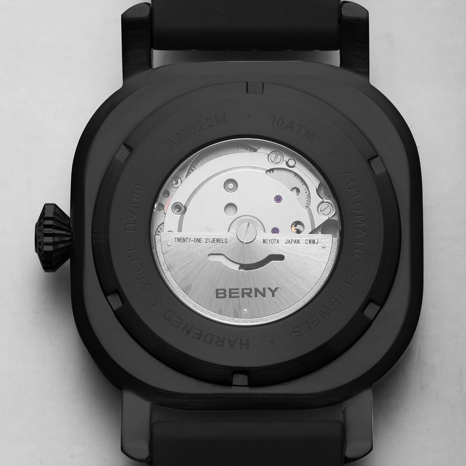 BERNY Men's Automatic Mechanical Watch - Japanese Self Winding Movement, 10ATM Water Resistant, Sapphire Crystal Glass with Date Display & Super Luminous Hands - No Battery Needed | Perfect for Business, Casual Wear & Outdoor Activities