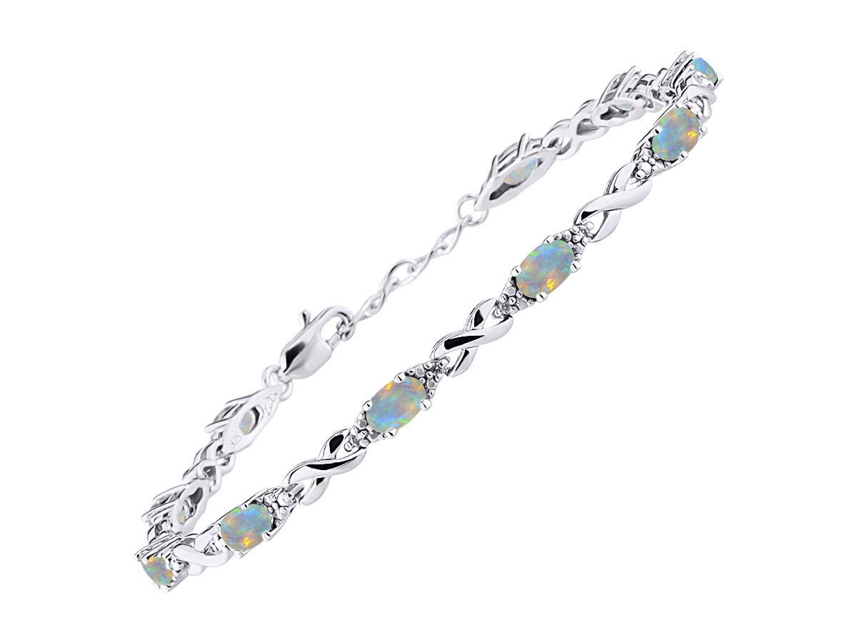 Rylos 925 Sterling Silver XO Hugs & Kisses Tennis Bracelet for Women - Adjustable 7