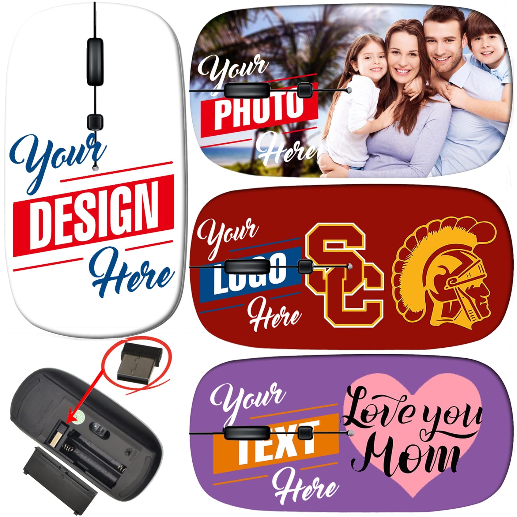 Wireless Mouse for Mac & PC - 2.4GHz Portable Travel Mouse with USB Receiver, Ergonomic Design for Laptops & Computers - Perfect for Office, Home & Travel Use (Made in USA)