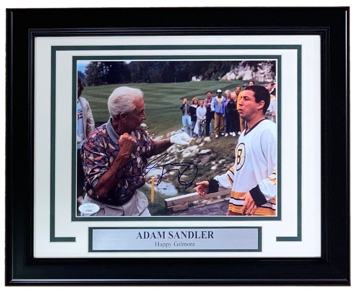 Adam Sandler Autographed Happy Gilmore 8x10 Photo - JSA Certified Framed Memorabilia - Perfect for Movie Fans, Man Cave Decor & Gift Ideas